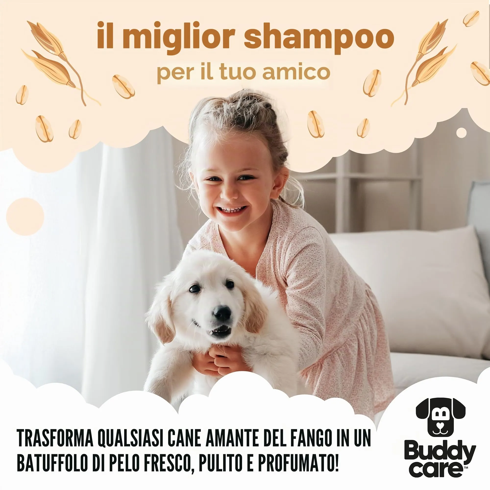 Buddycare Shampoo per cani alla farina d'avena, 1000 ml - immagine 7