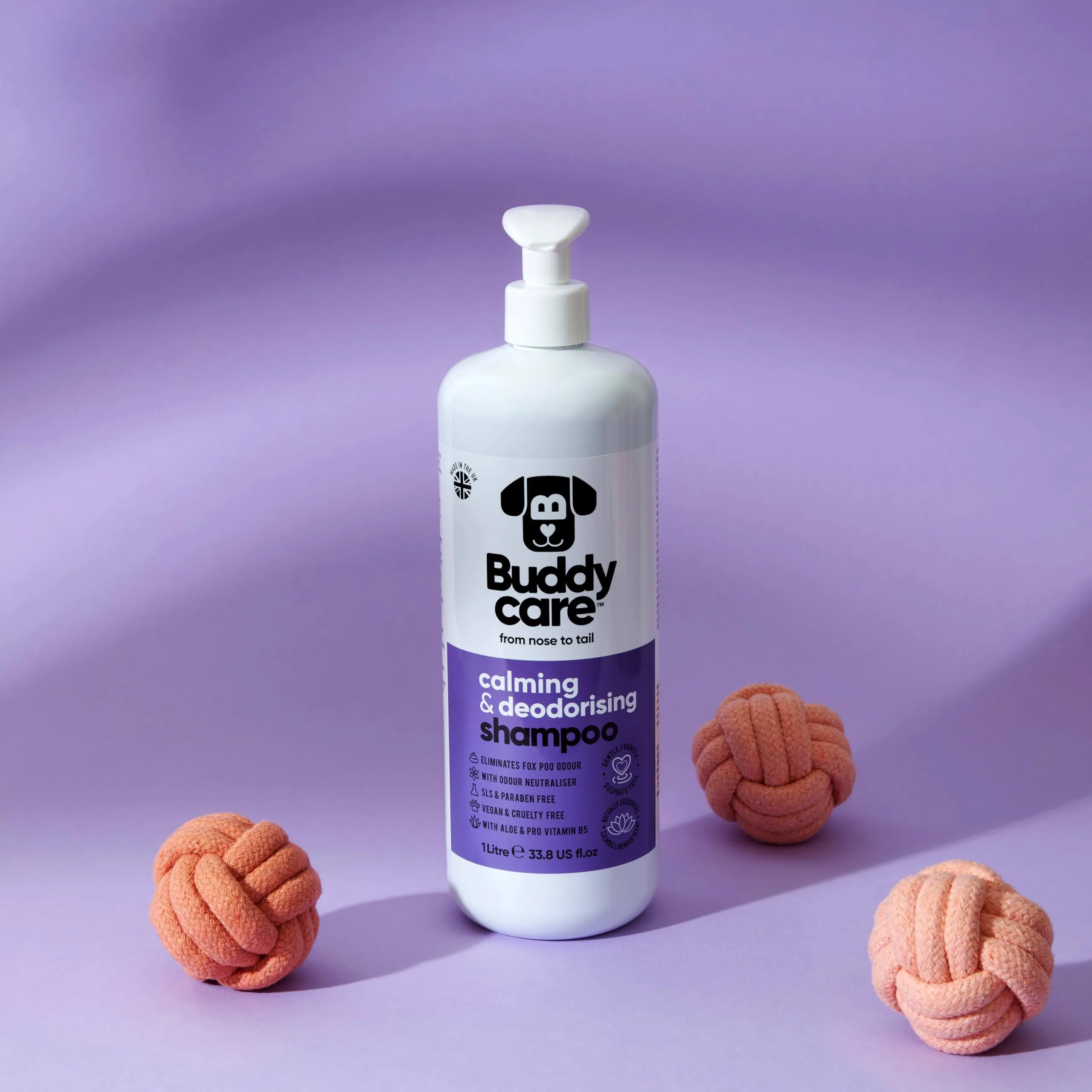 Buddycare Shampoo Lenitivo e Deodorante per Cani alla Lavanda con Aloe Vera e Pro-vitamina B5, 1 Litro - immagine 3
