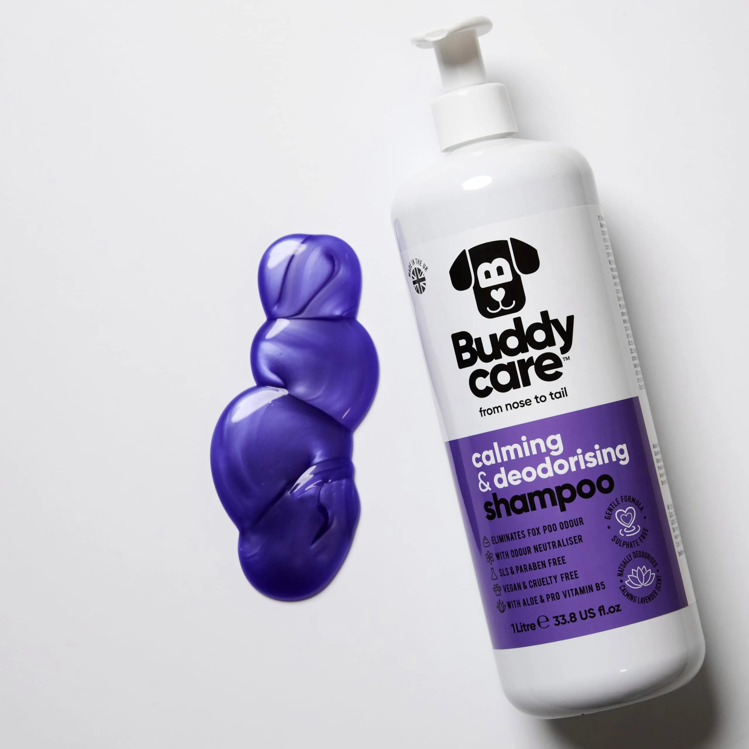 Buddycare Shampoo Lenitivo e Deodorante per Cani alla Lavanda con Aloe Vera e Pro-vitamina B5, 1 Litro - immagine 4