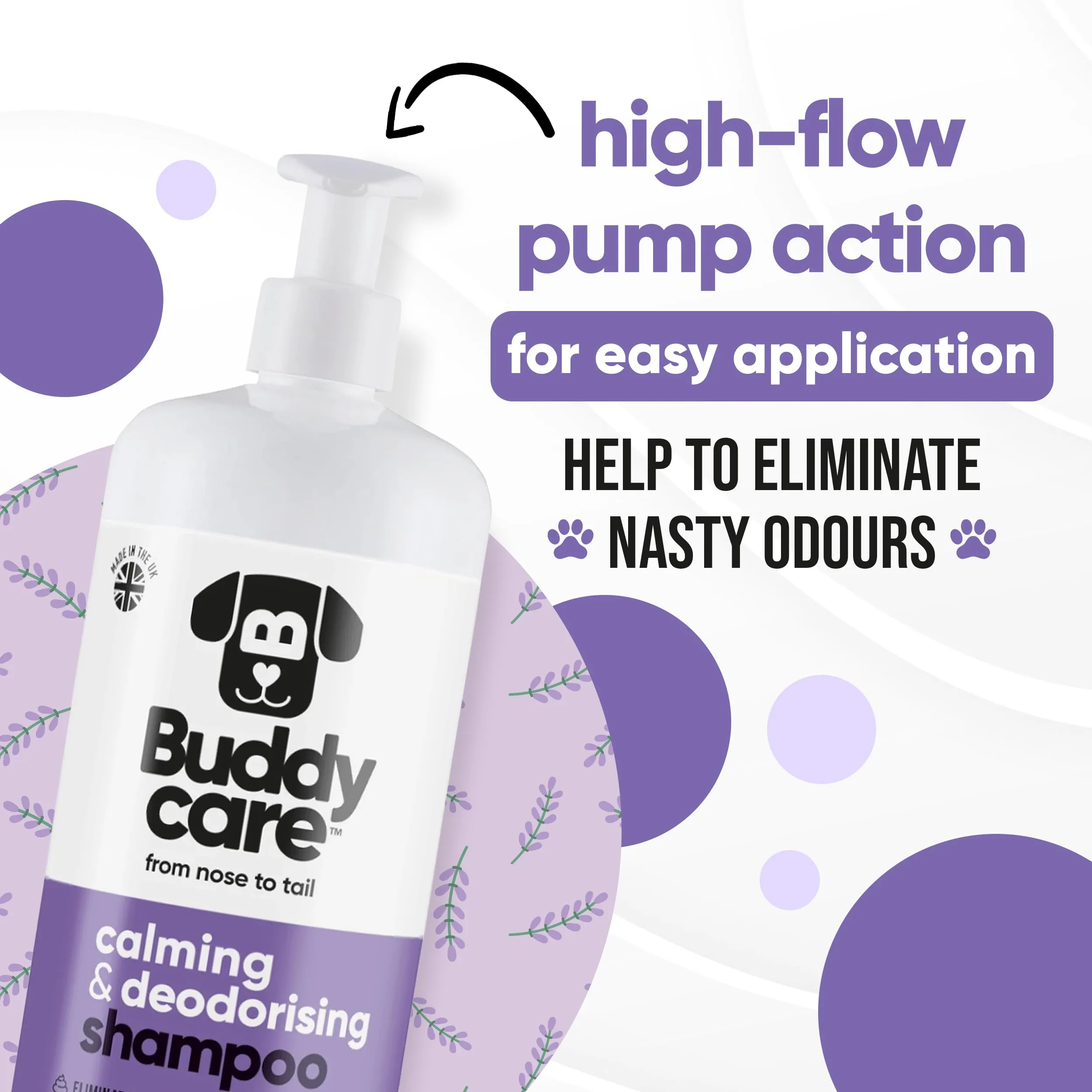 Buddycare Shampoo Lenitivo e Deodorante per Cani alla Lavanda con Aloe Vera e Pro-vitamina B5, 1 Litro - immagine 6