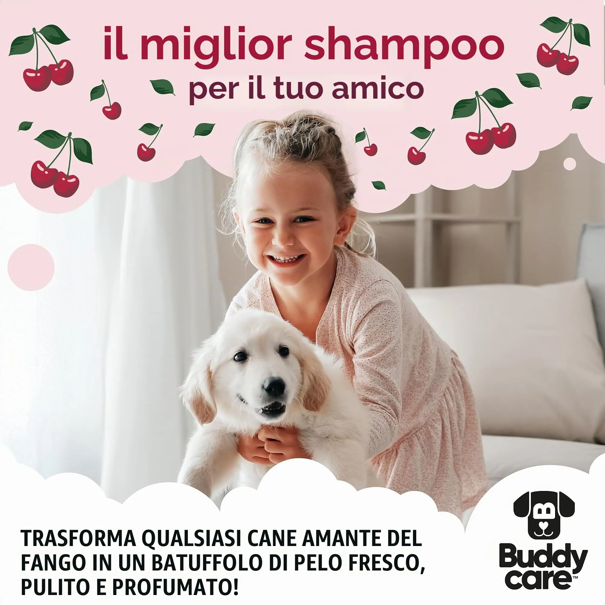 Buddycare Shampoo per cani con Aloe Vera e Pro Vitamina B5, Amarena, 5L - immagine 7