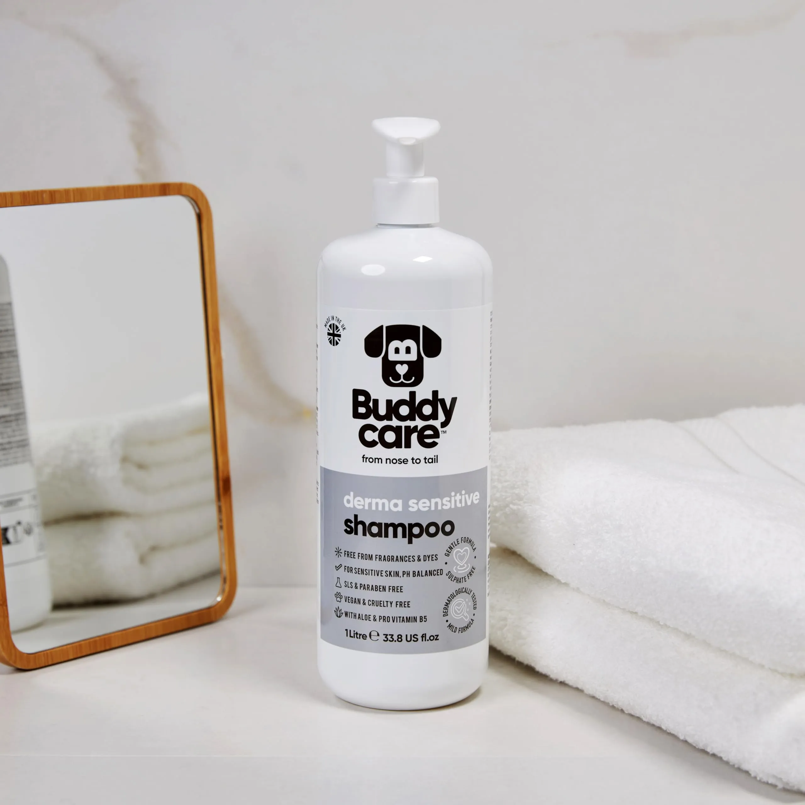 Buddycare Derma Sensitive Shampoo per cani pelli sensibili con aloe vera e pro vitamina B5, 1L - immagine 2