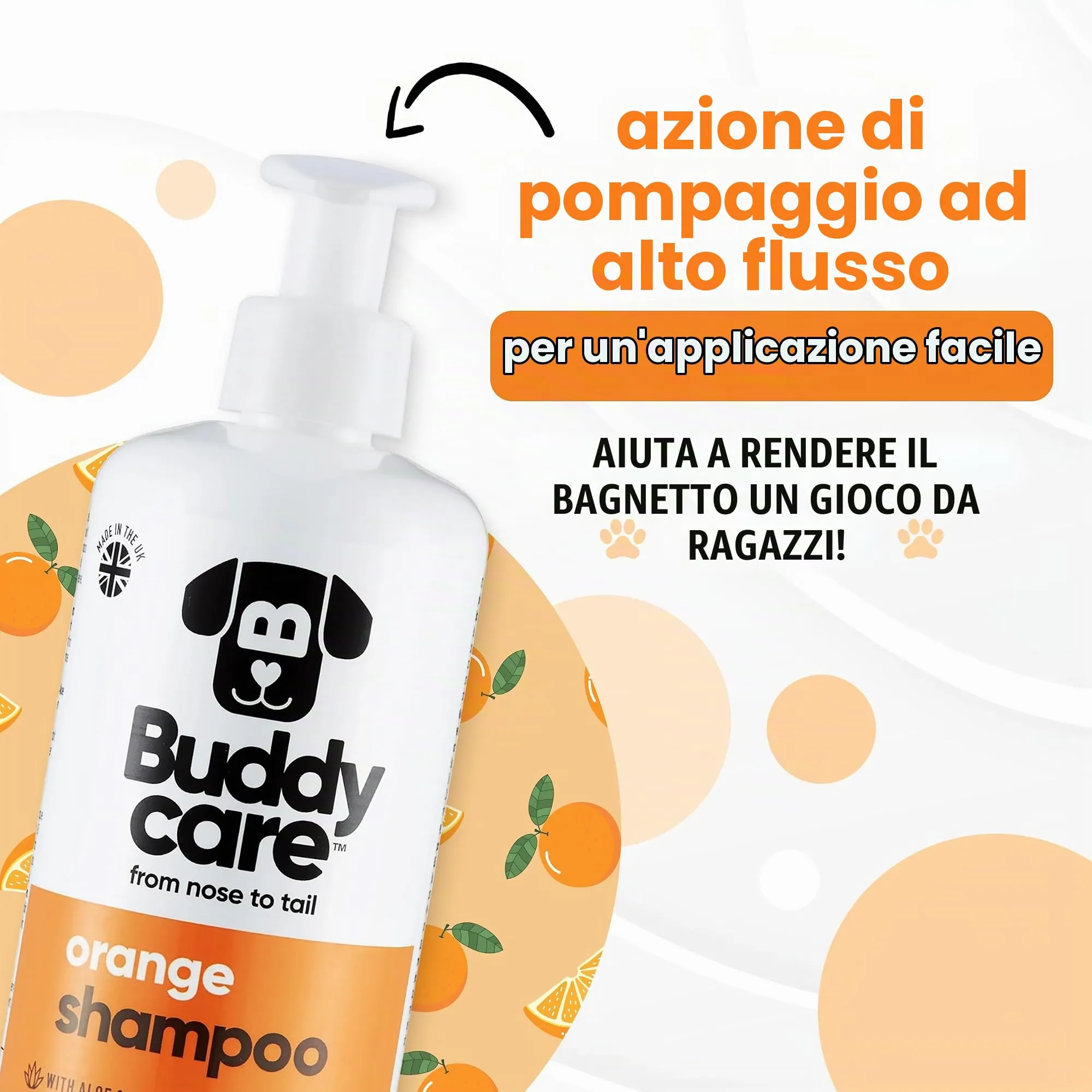 Buddycare Shampoo per cani all'arancia con Aloe Vera e Pro-Vitamina B5, 500 ml - immagine 6