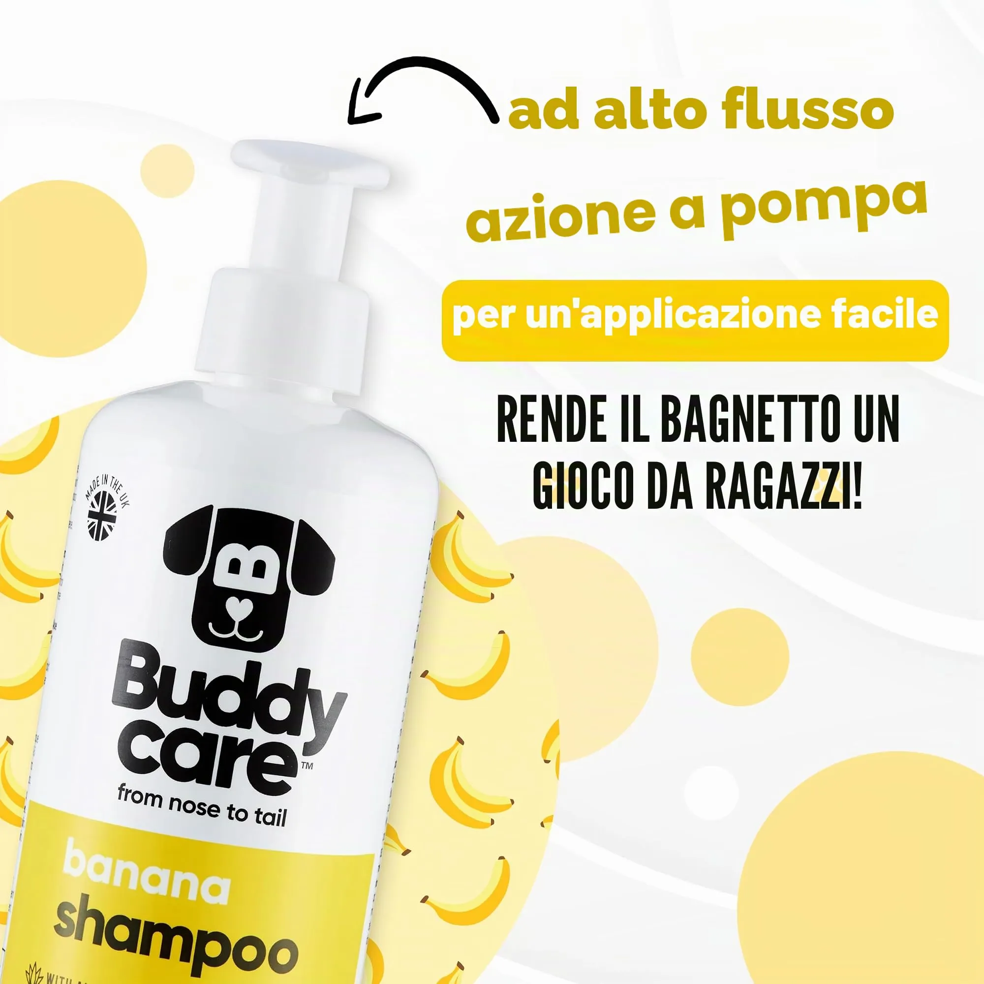 Buddycare Shampoo per Cani alla Banana con Aloe Vera e Pro-Vitamina B5, 500 ml - immagine 6