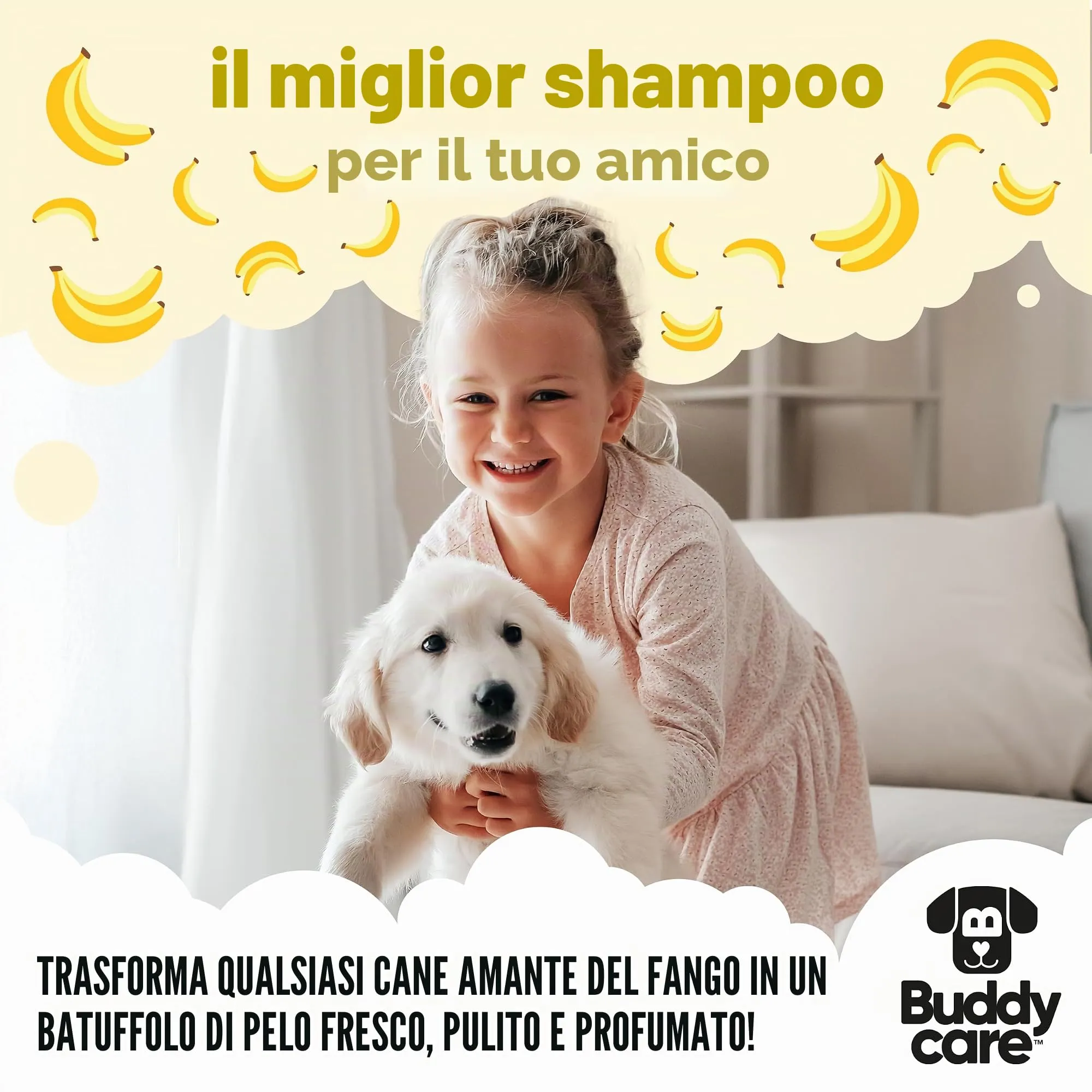 Buddycare Shampoo per Cani alla Banana con Aloe Vera e Pro-Vitamina B5, 500 ml - immagine 7
