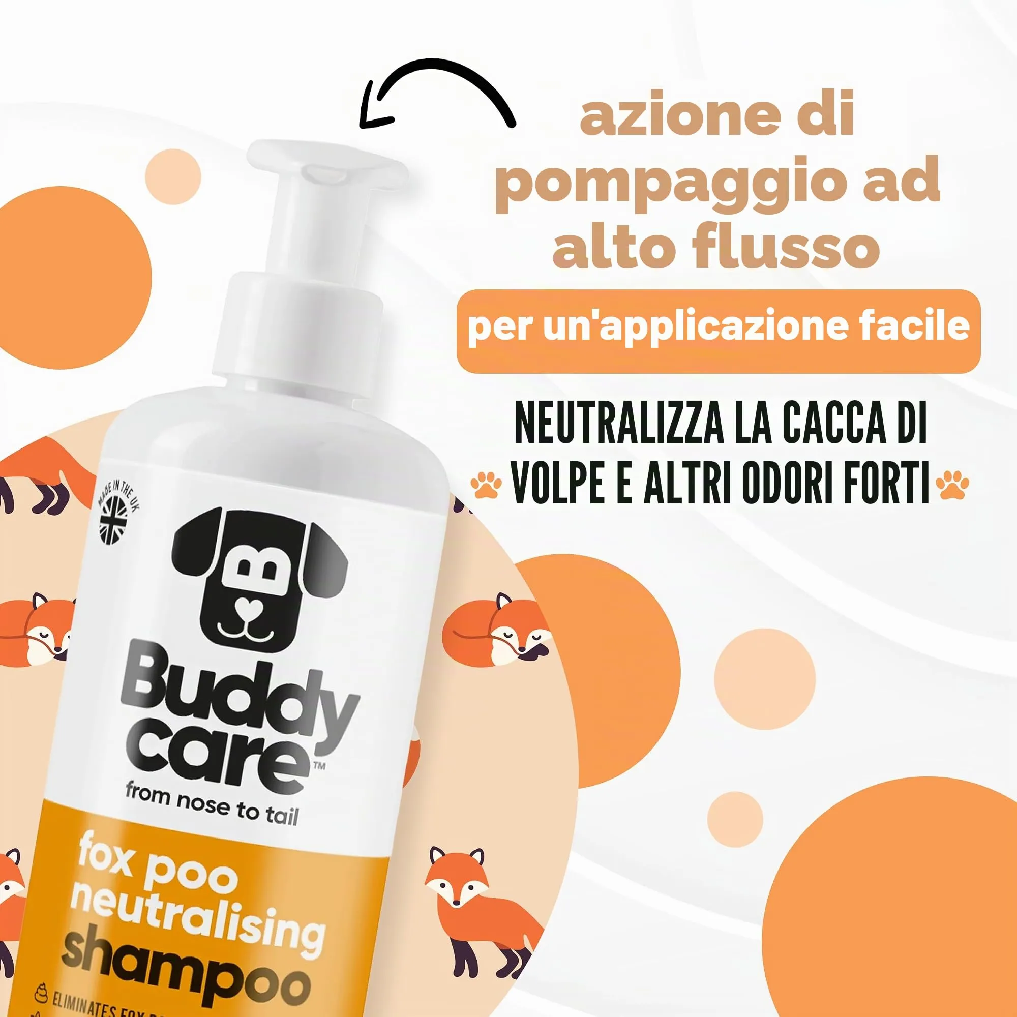 Buddycare Shampoo per cani Fox Poo, Formula vegana per pelli pruriginose e sensibili (500 ml) - immagine 6
