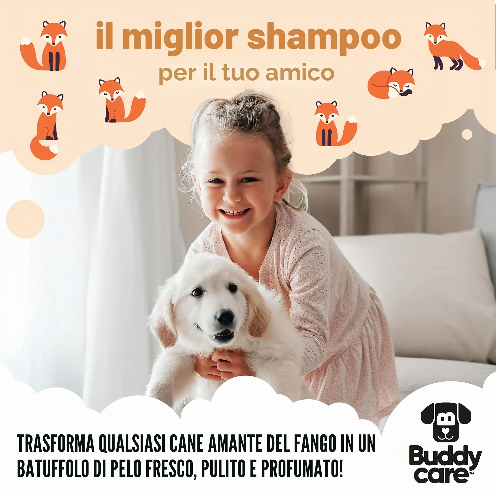 Buddycare Shampoo per cani Fox Poo, Formula vegana per pelli pruriginose e sensibili (500 ml) - immagine 7