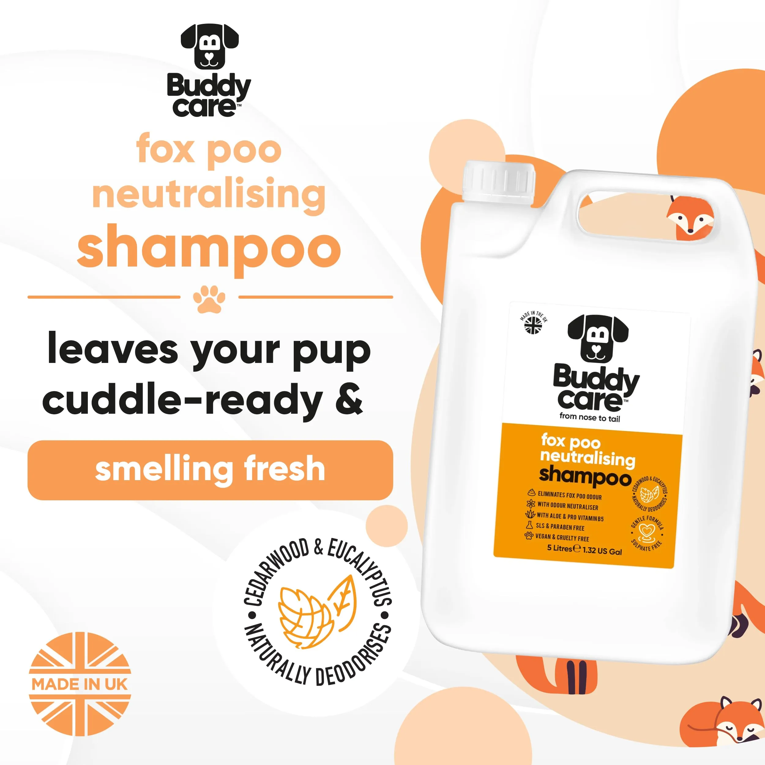 Buddycare Fox Poo Shampoo per cani, 5L - immagine 2