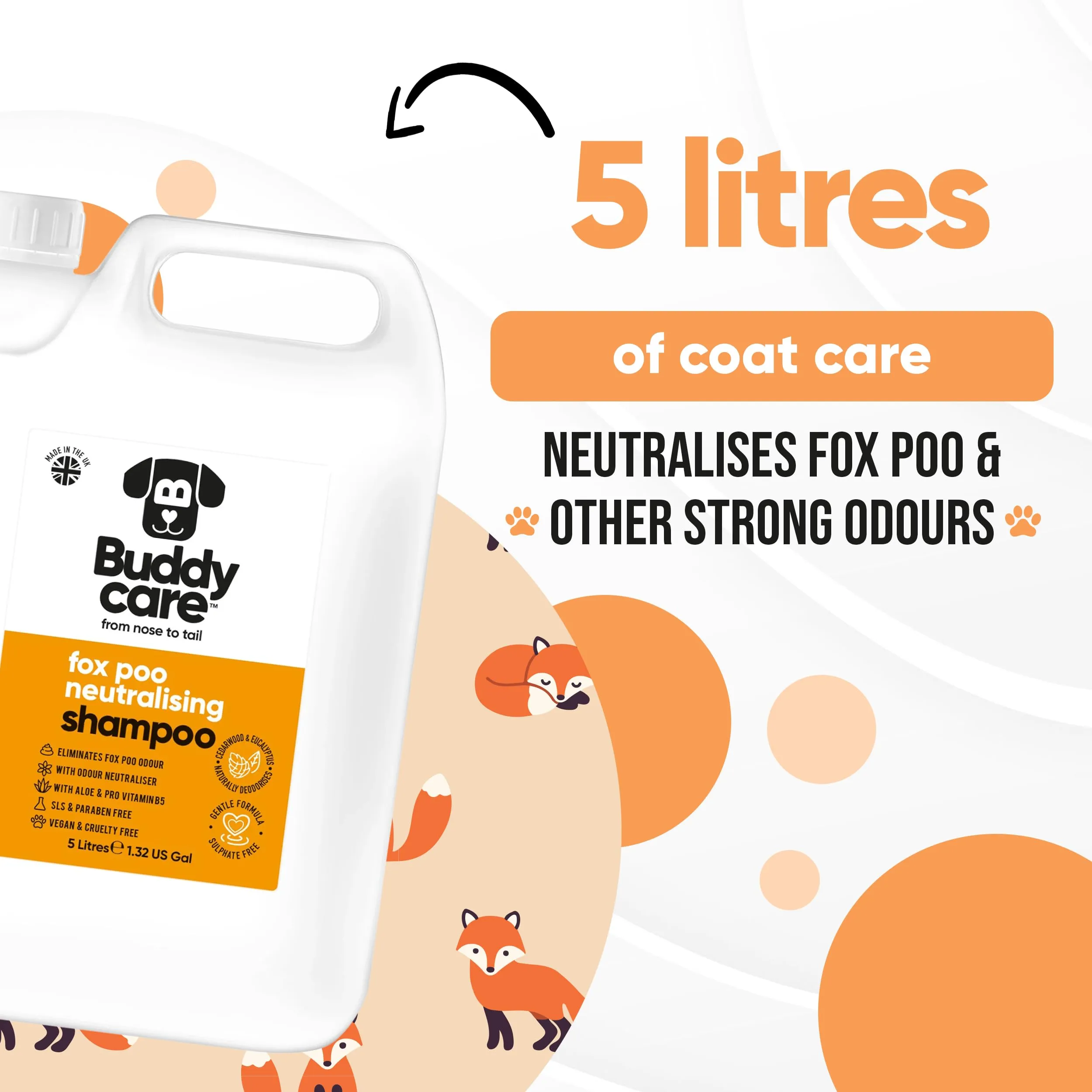 Buddycare Fox Poo Shampoo per cani, 5L - immagine 6