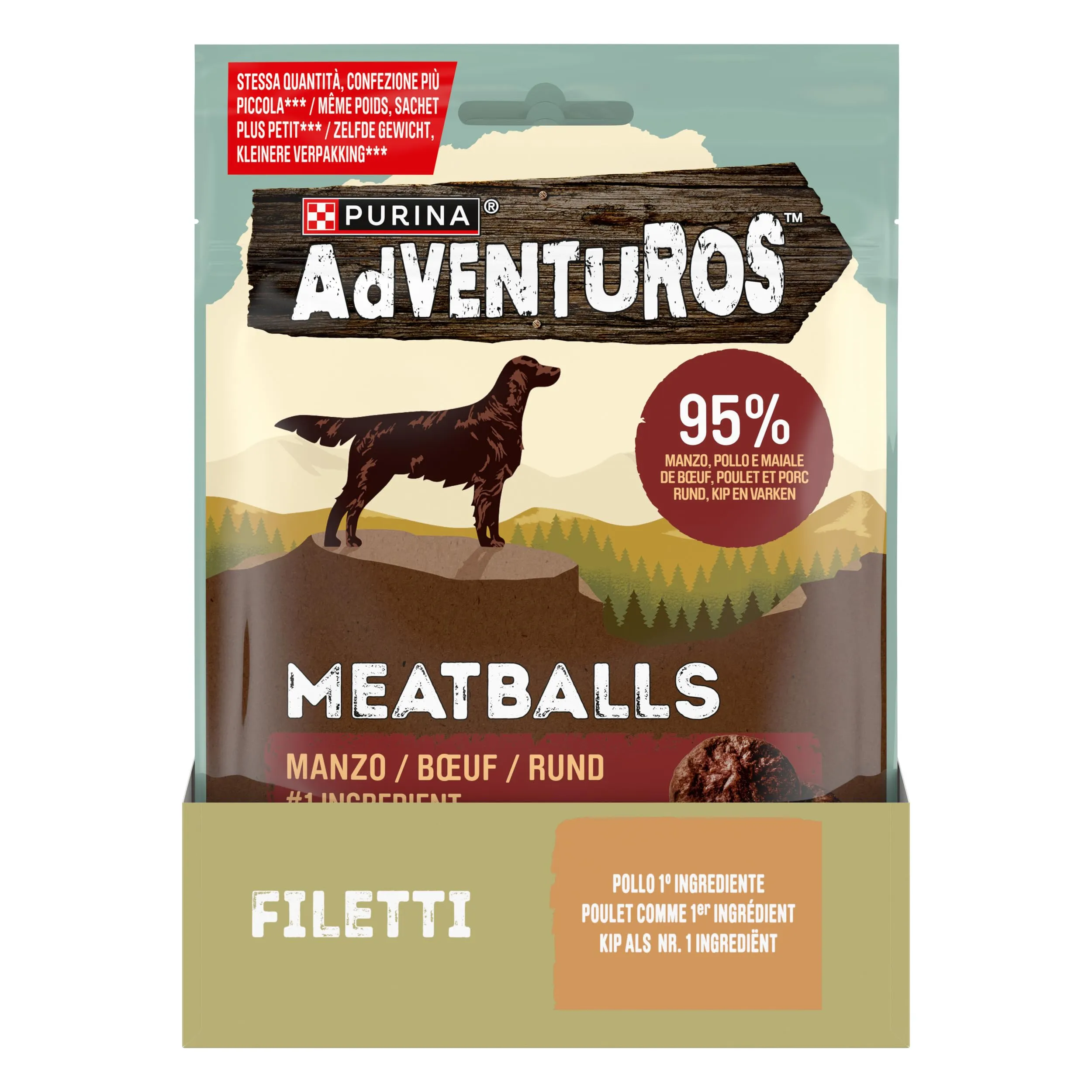 Purina Adventuros High Meat Meatballs Manzo, 8 Confezioni da 70g - immagine 3