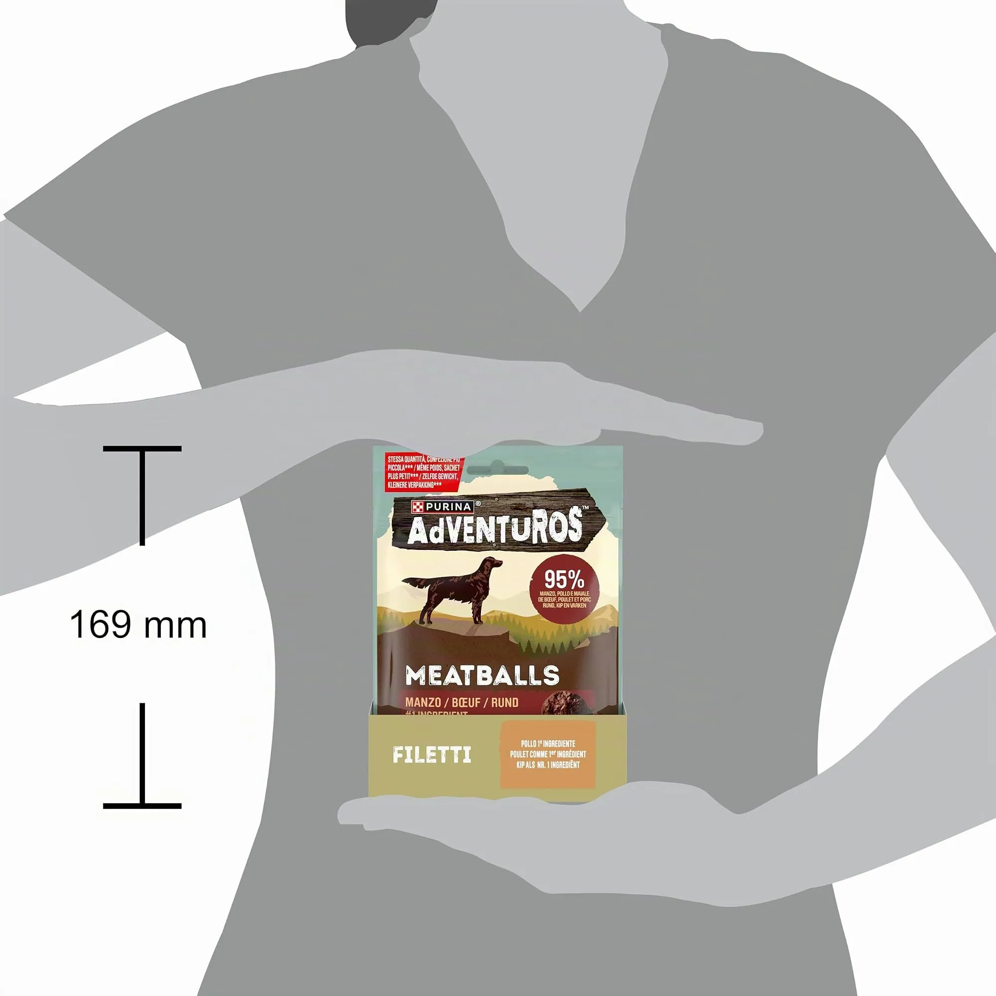 Purina Adventuros High Meat Meatballs Manzo, 8 Confezioni da 70g - immagine 4