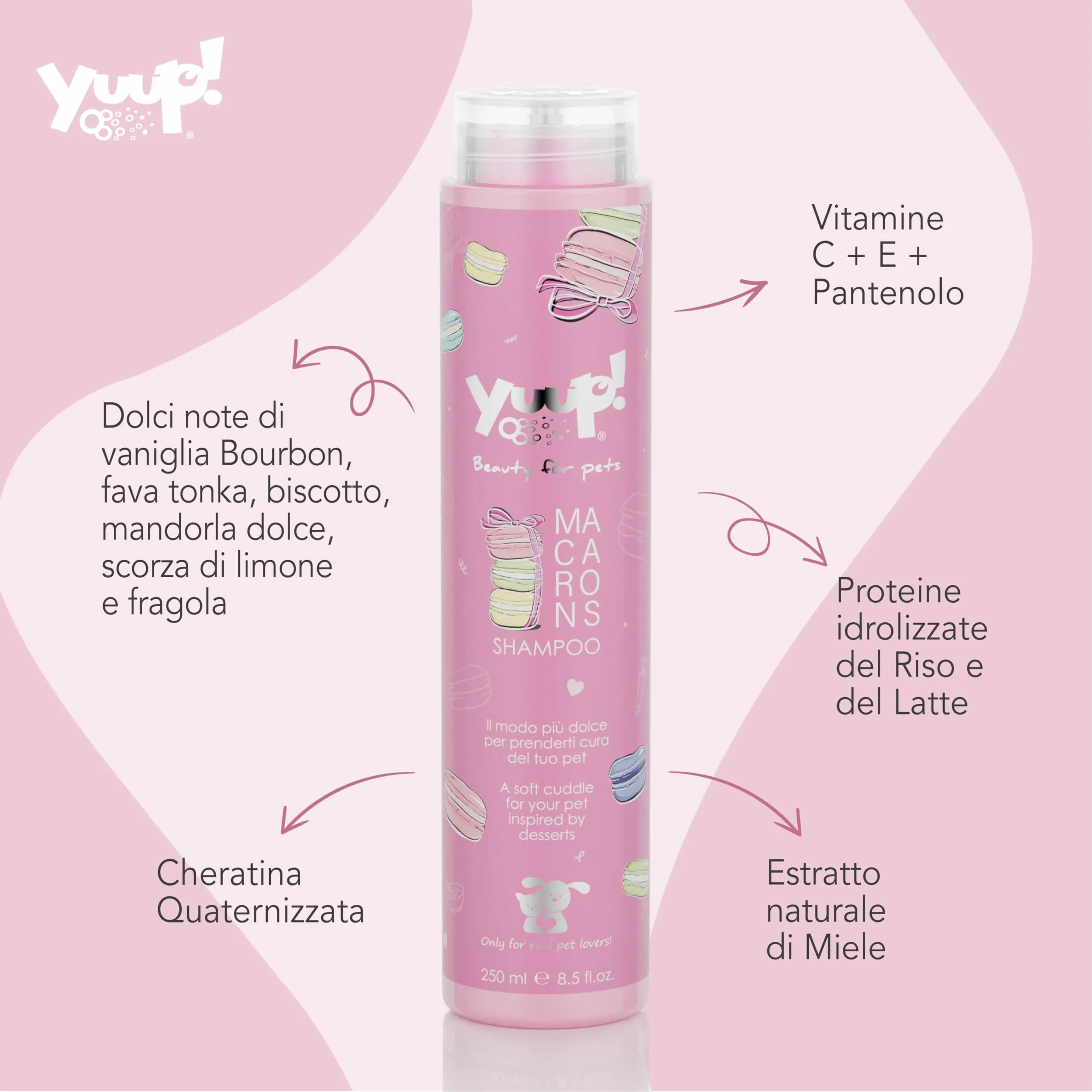 Yuup Macarons Shampoo for Dogs and Cats, 250 ml - immagine 2