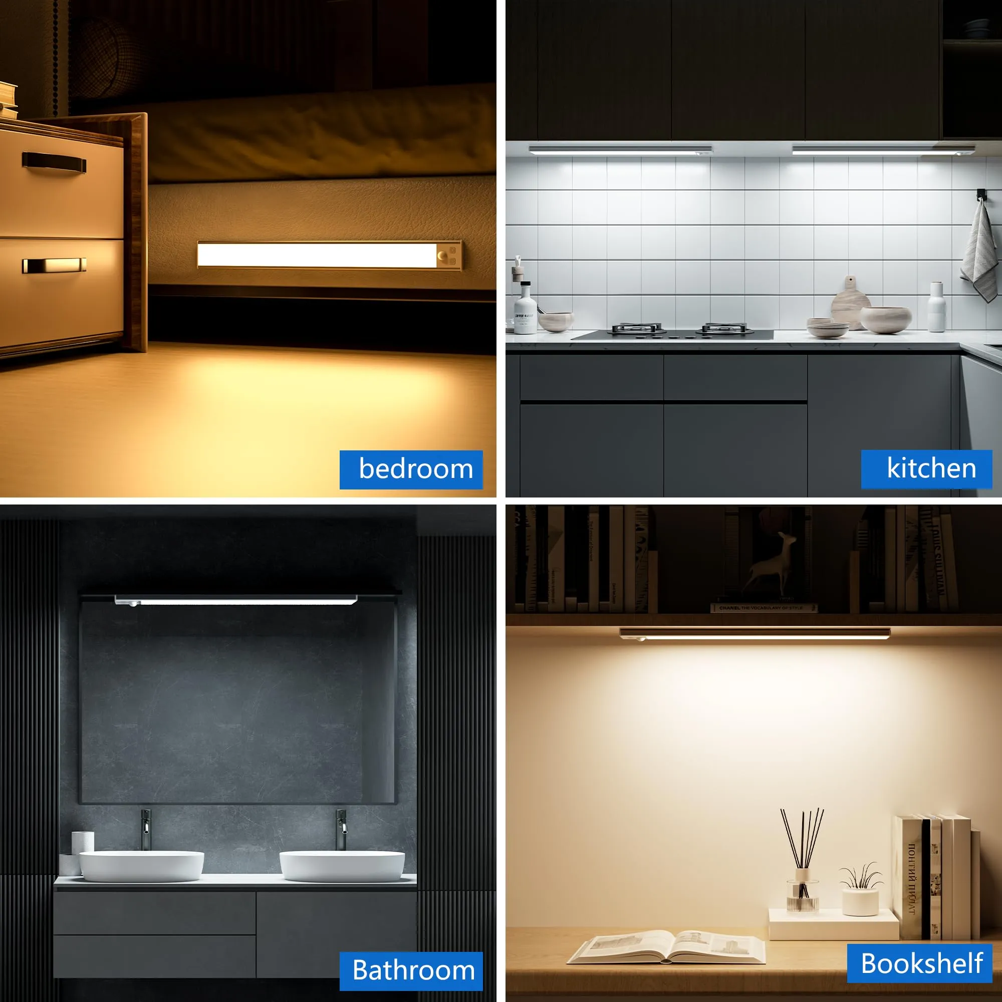 OUILA Luce Armadio LED con Sensore di Movimento, 41cm 2Pcs, GLS-C018 - immagine 8