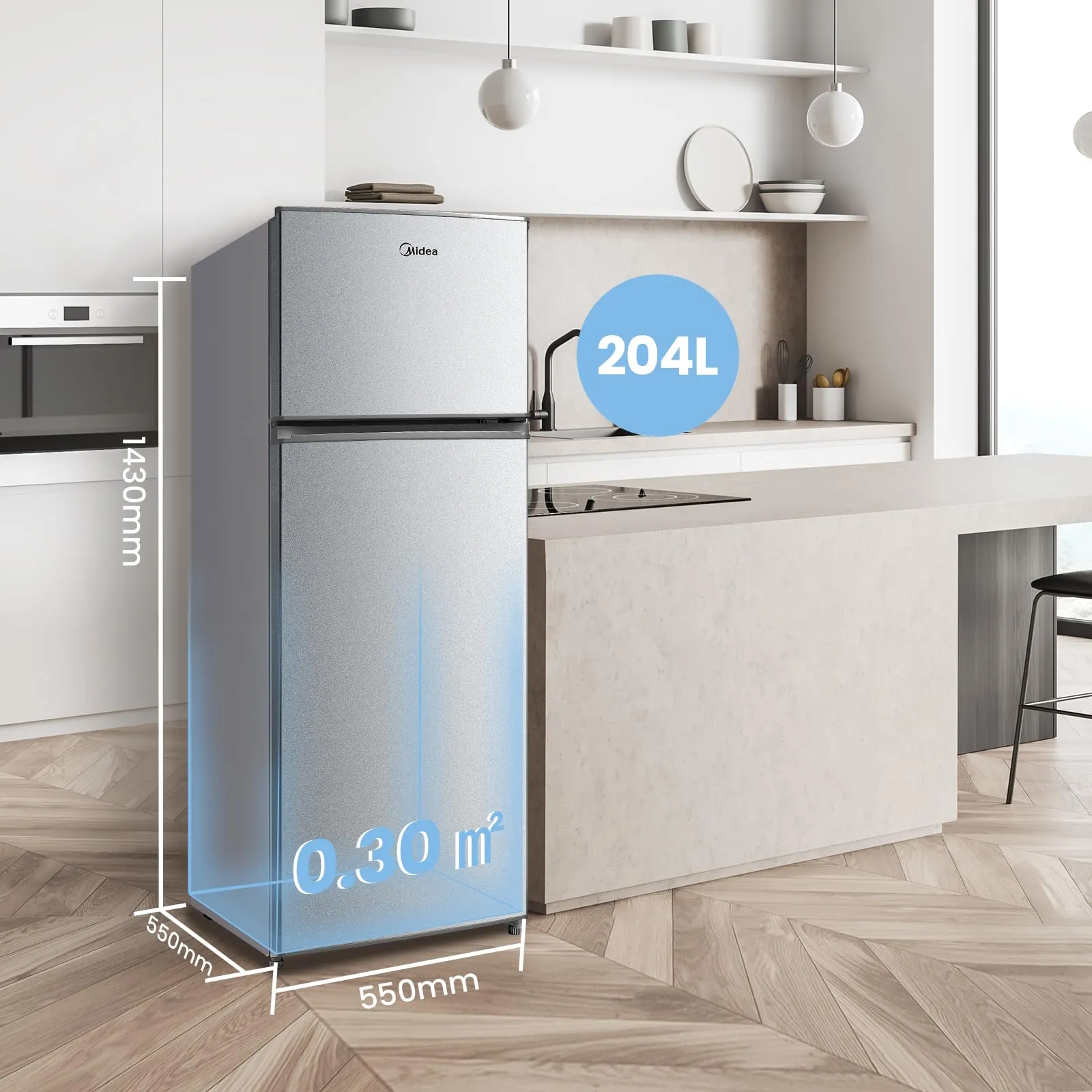 Midea Frigo Doppia Porta 204L Compressore Inverter MERT210FGE50 - immagine 2