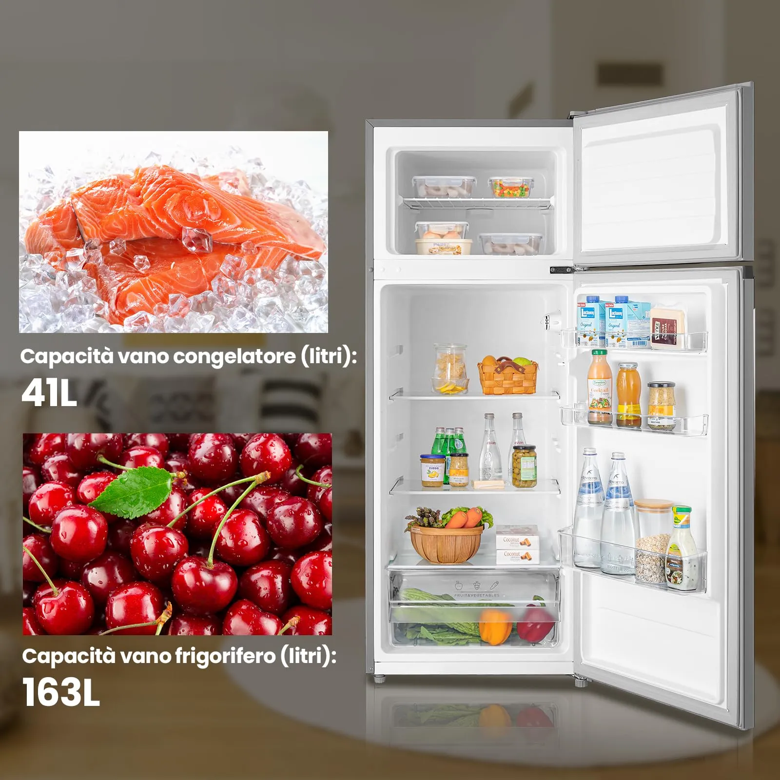 Midea Frigo Doppia Porta 204L Compressore Inverter MERT210FGE50 - immagine 3