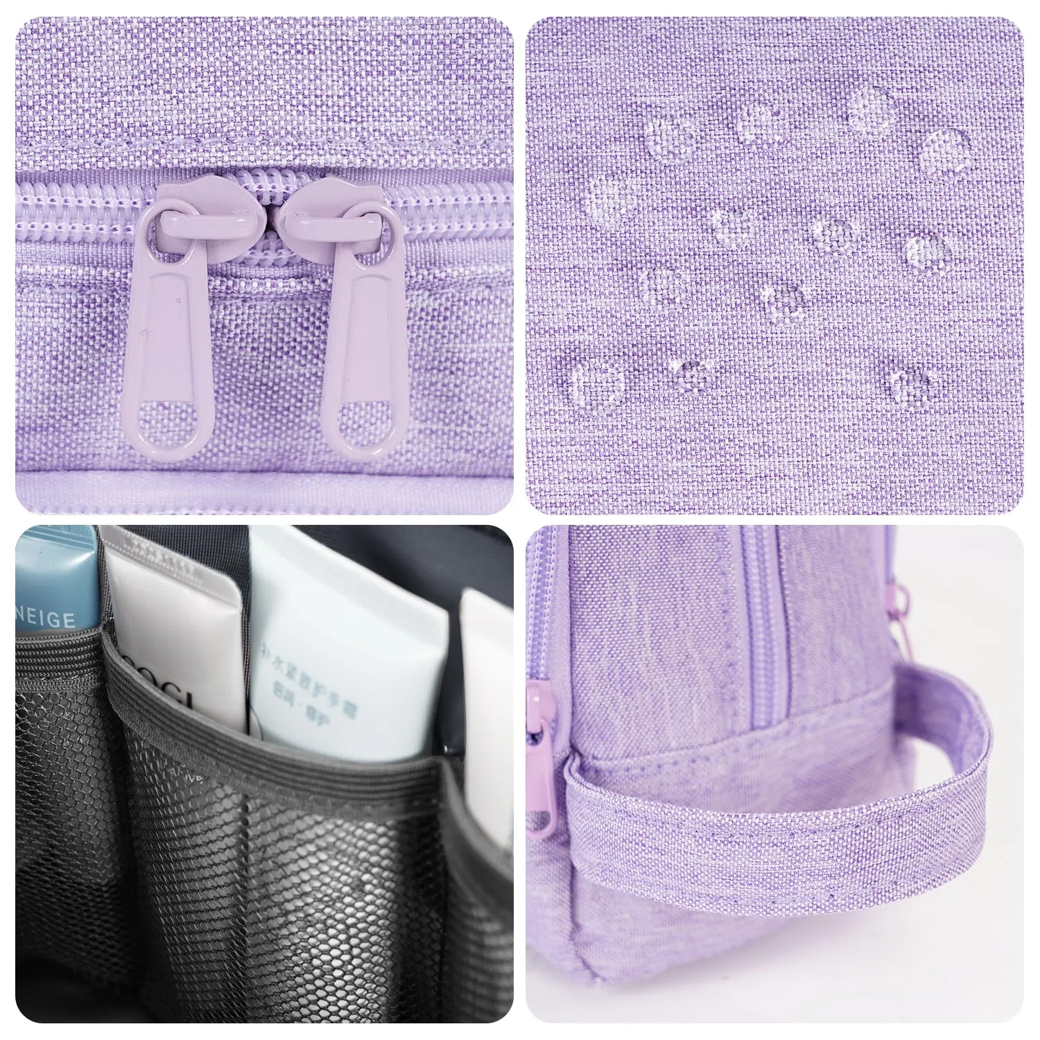 WANDF Borsa da toilette per uomo e donna (A-Denim Pure Purple) - immagine 7