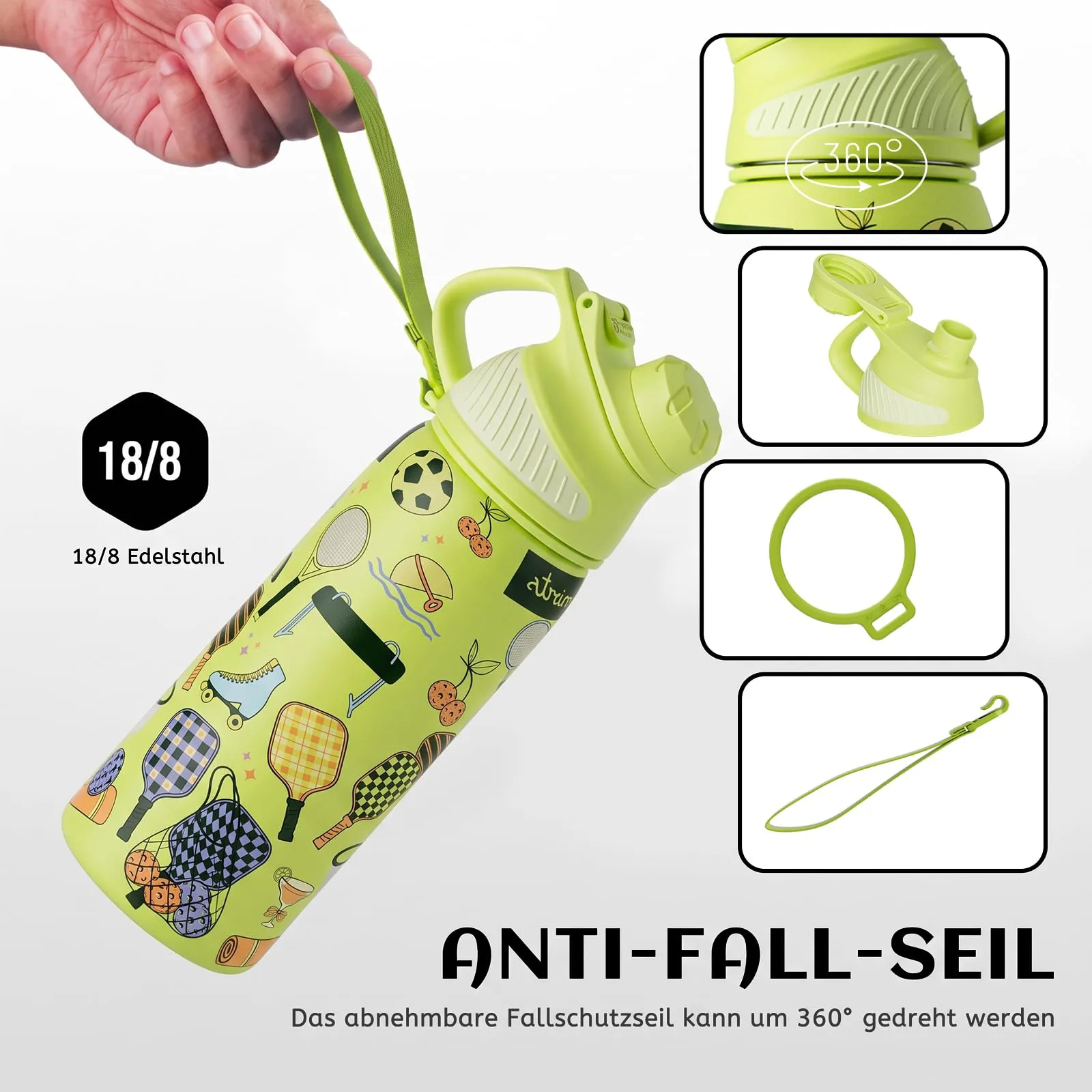Fjbottle Borraccia in acciaio inox da 600 ml con coperchio magnetico - immagine 3