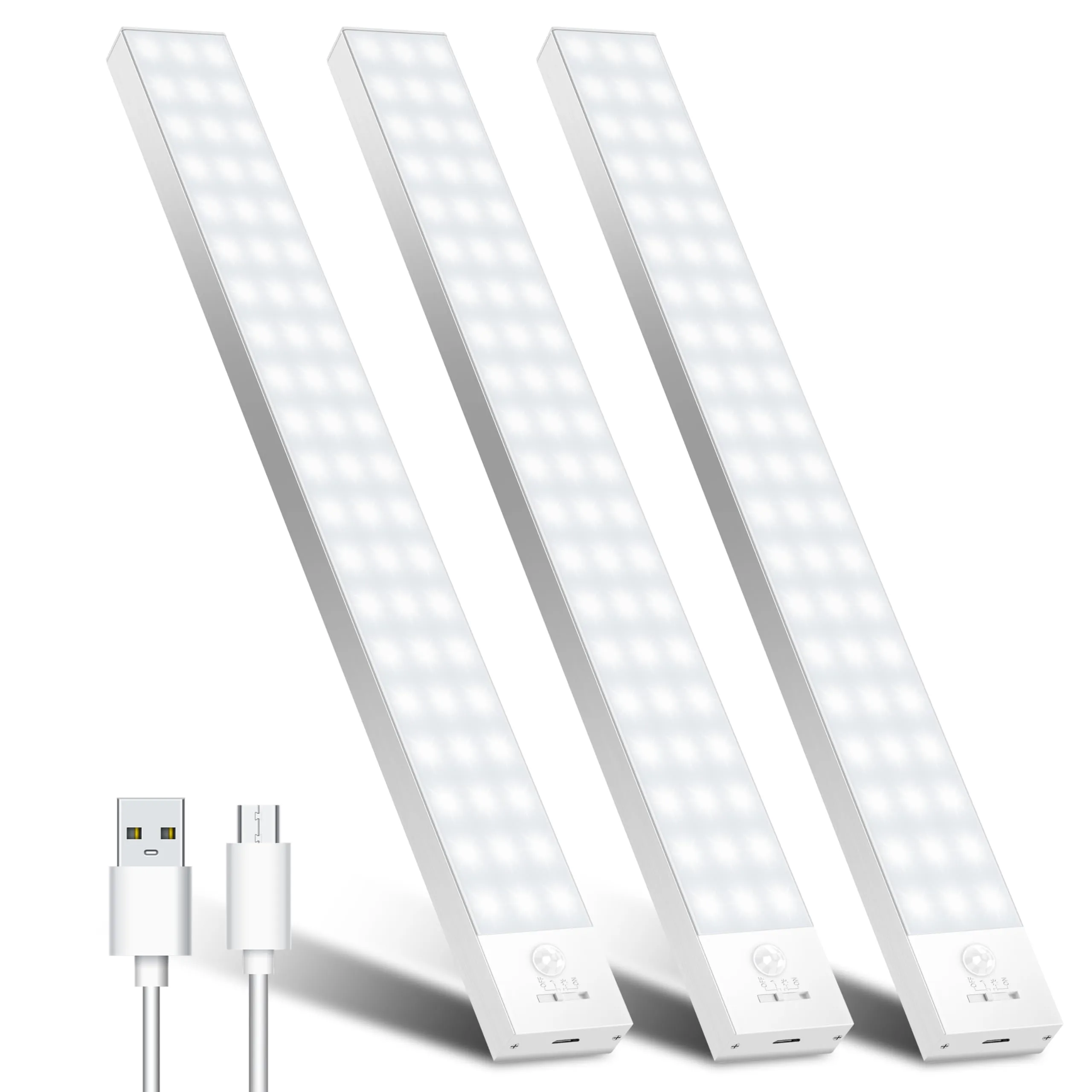 OUILA Luce Armadio LED con Sensore di Movimento, 32cm x 3 Pezzi, GLS-C004 - immagine 1