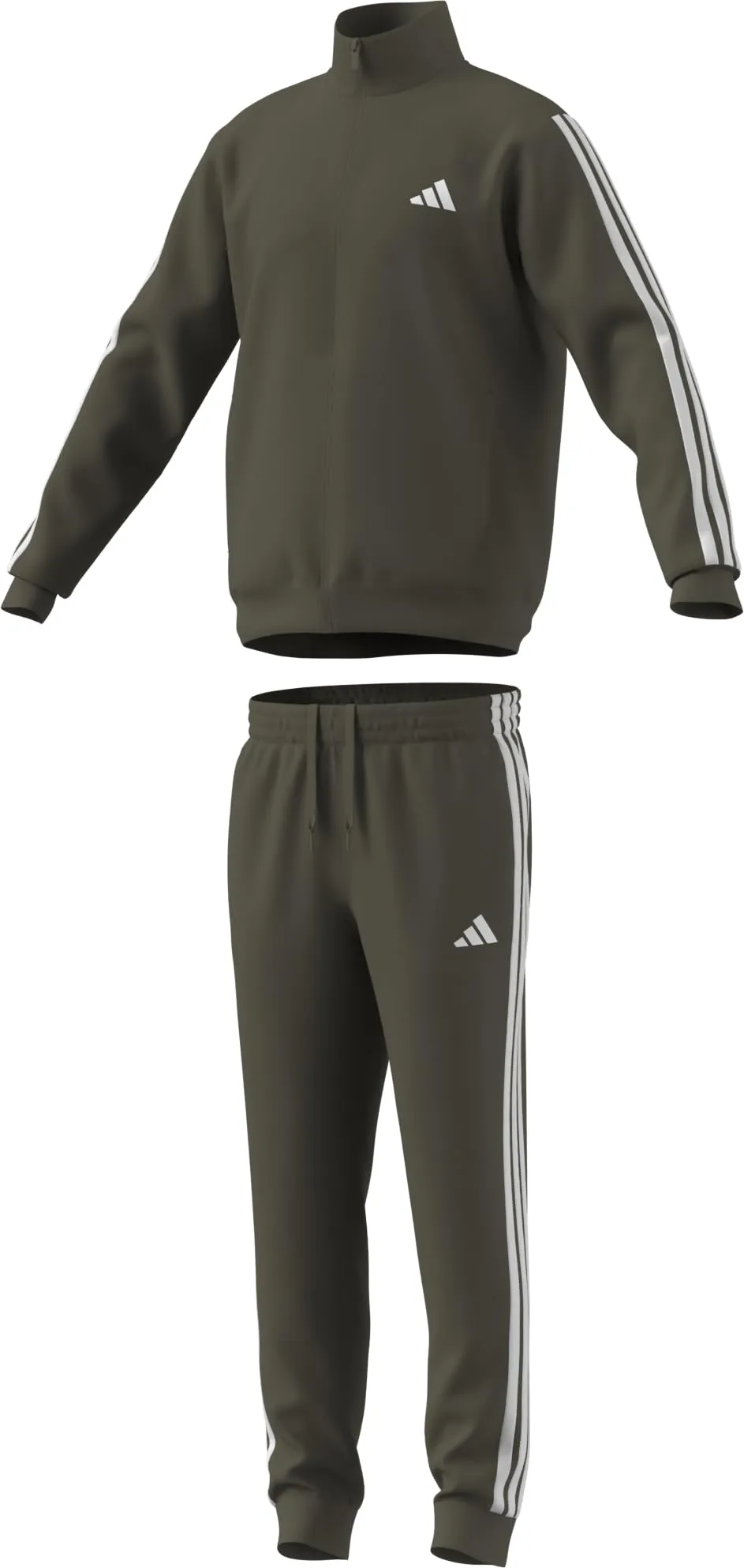 adidas Sportswear Basic 3 Stripes Tricot Track Suit, Olive Strata/White, XL - immagine 7