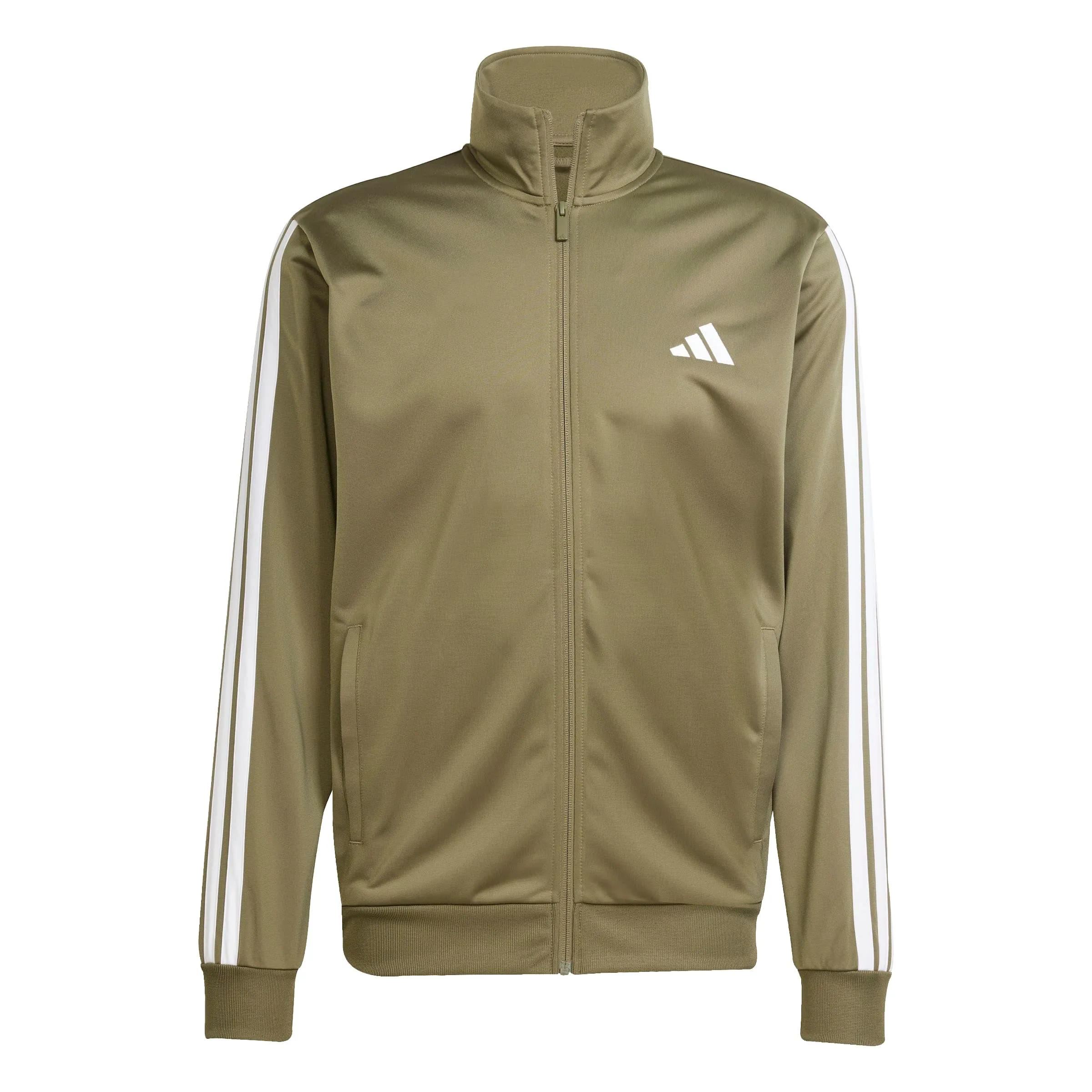 adidas Sportswear Basic 3 Stripes Tricot Track Suit, Olive Strata/White, XXL - immagine 1