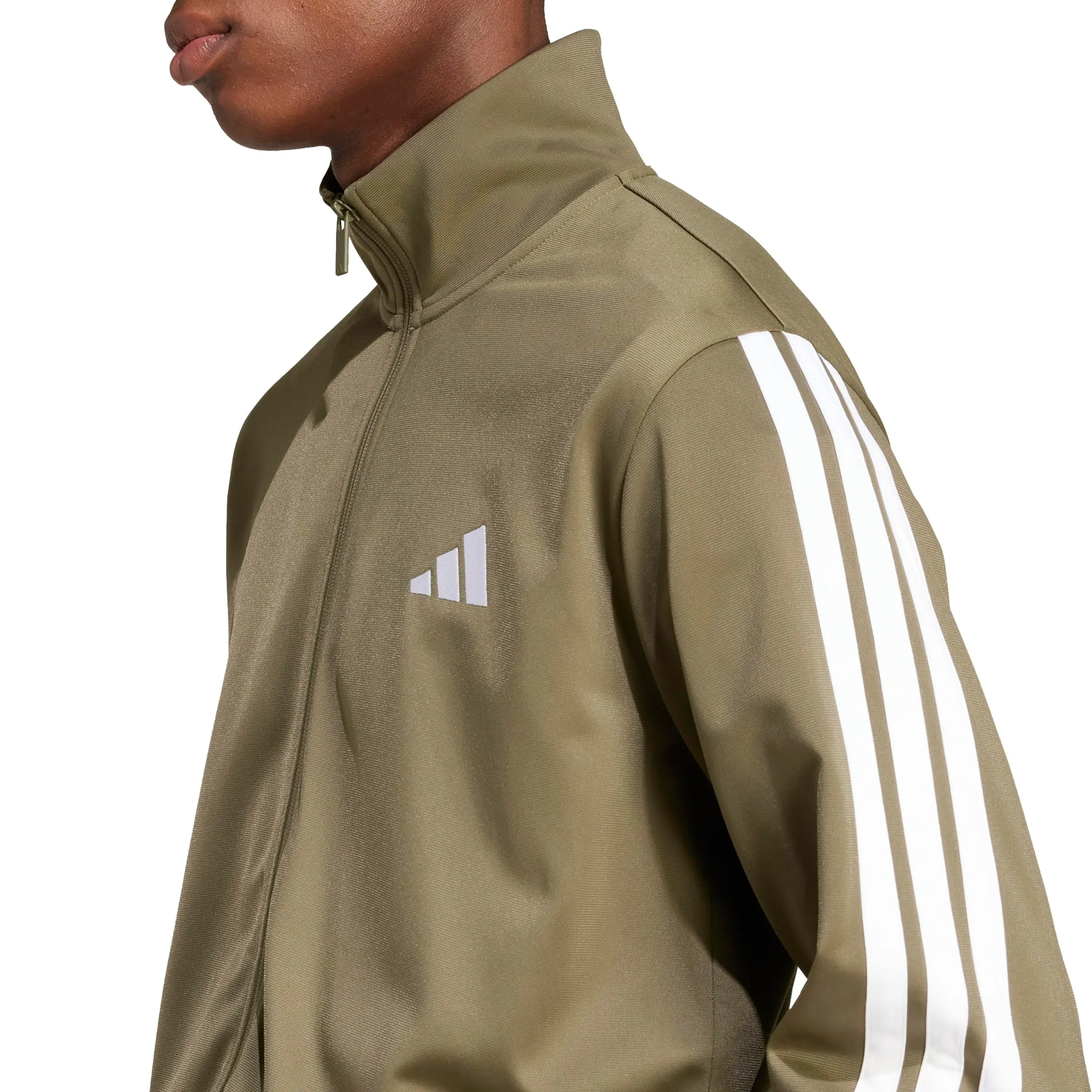 adidas Sportswear Basic 3 Stripes Tricot Track Suit, Olive Strata/White, XXL - immagine 5