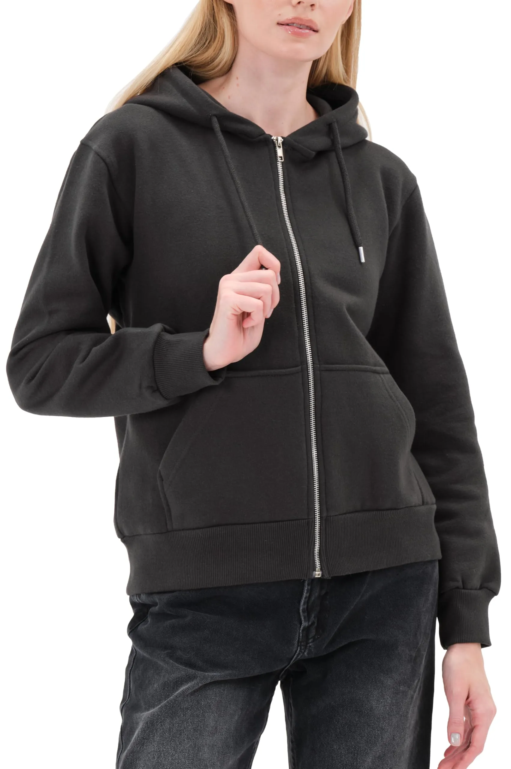 Smith & Solo Felpa da donna con cappuccio in cotone, slim fit - immagine 3