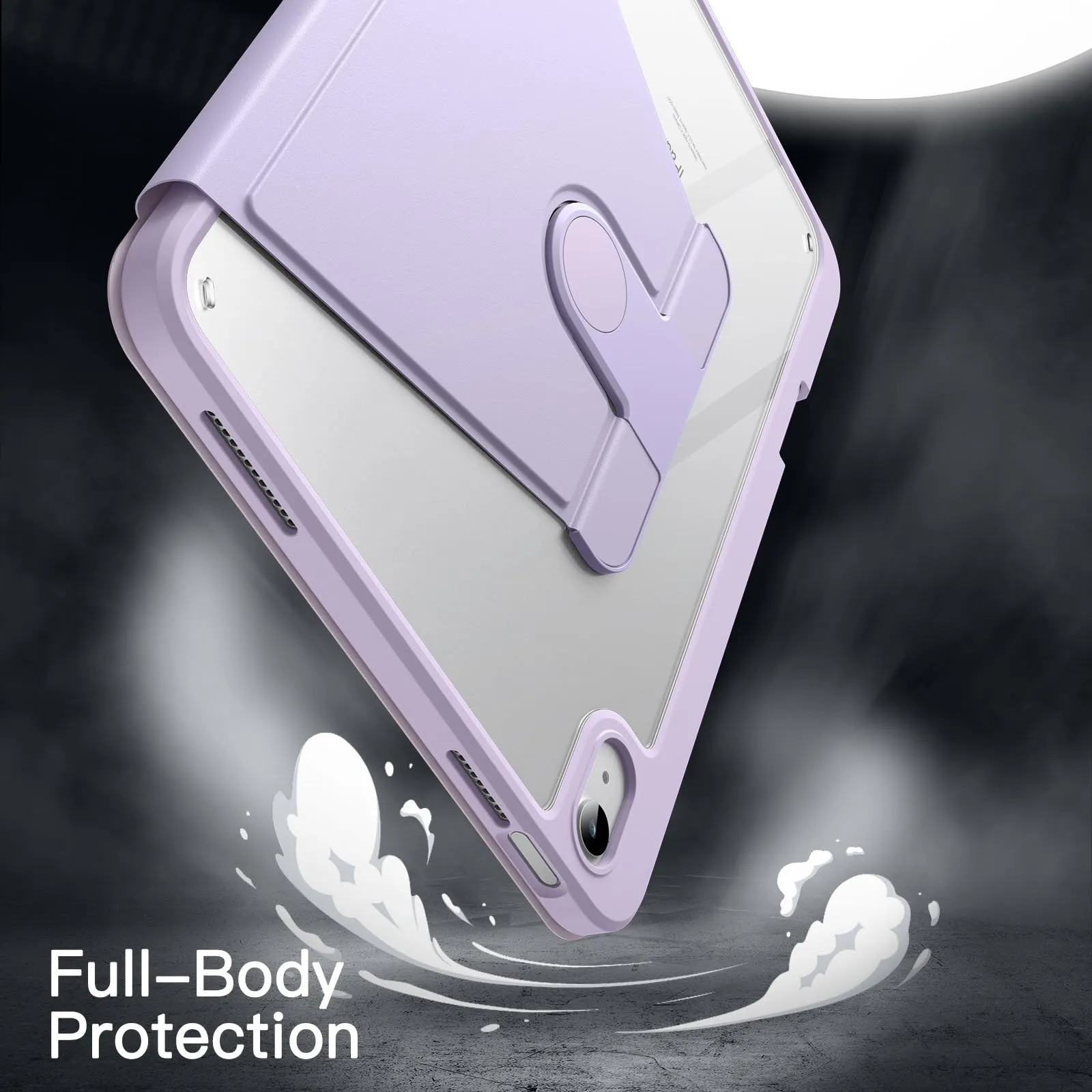 JETech Custodia Girevole per iPad 11ª/10ª Gen, Viola Chiaro - immagine 4