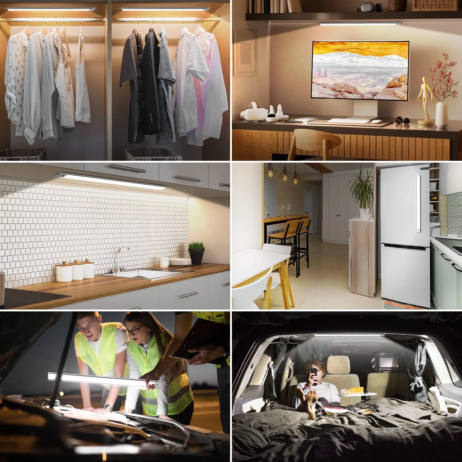OUILA Luce Armadio LED con Sensore di Movimento Sottopensile Cucina 41cm 2Pcs 6500K GLS-C018 - immagine 7
