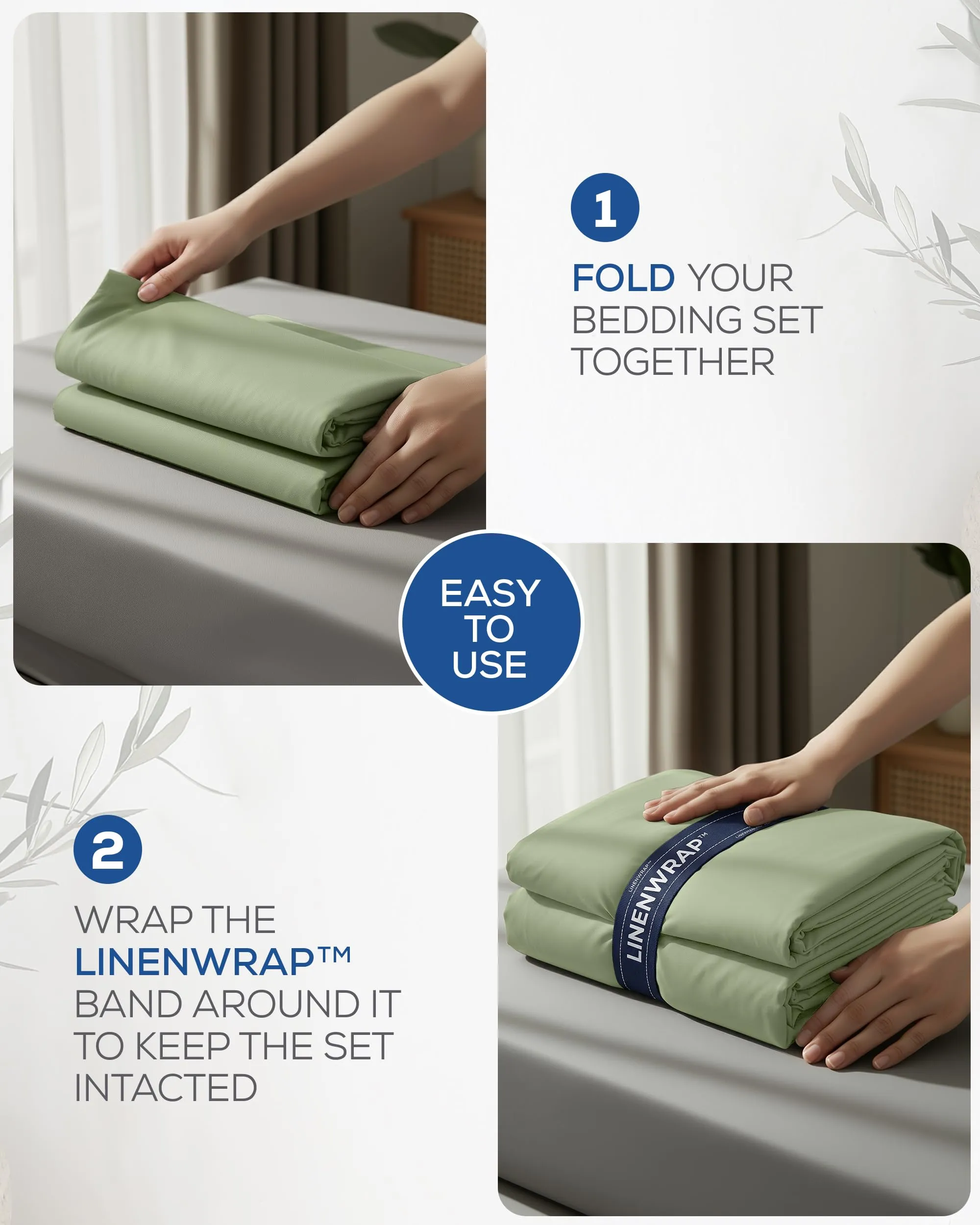 Utopia Bedding Set di Lenzuola in Microfibra Spazzolata, Queen Size, 4 Pezzi, Salvia - immagine 5