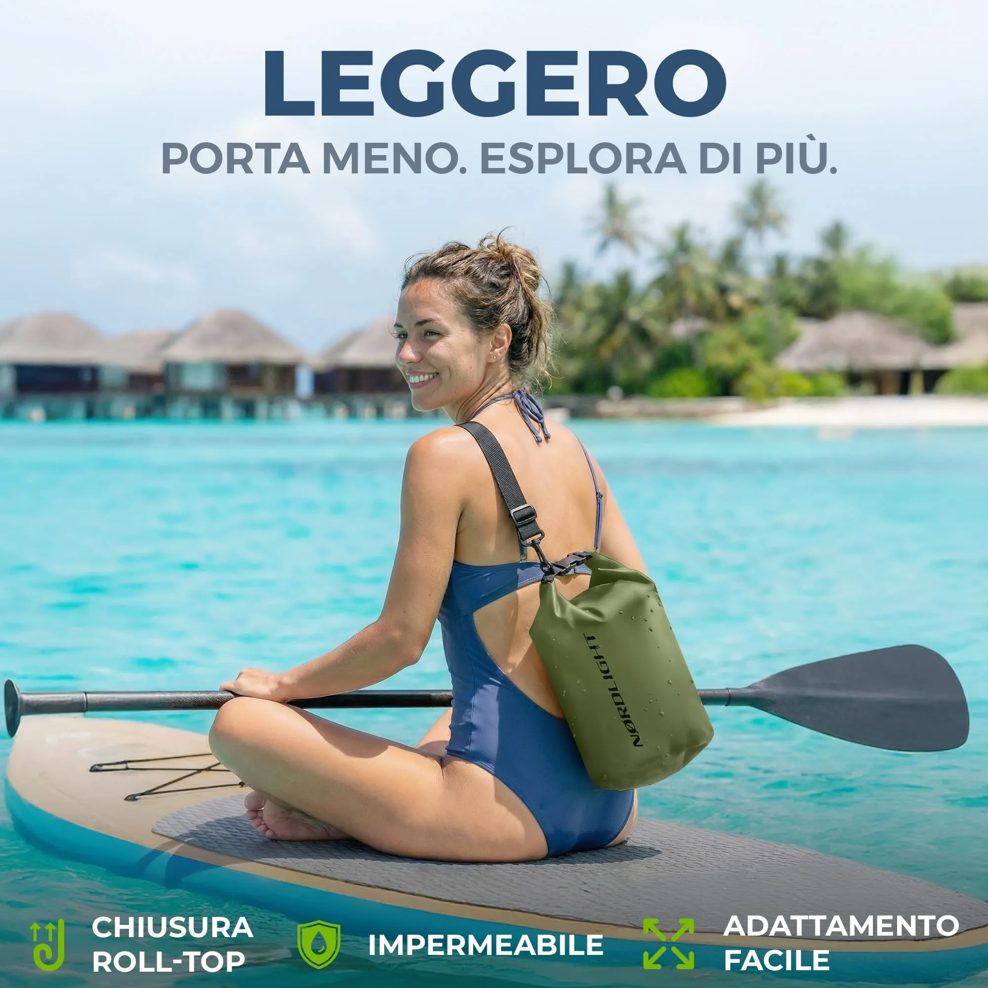 Nordlight Dry Bag Sacca Impermeabile 5L - Verde Oliva - immagine 4