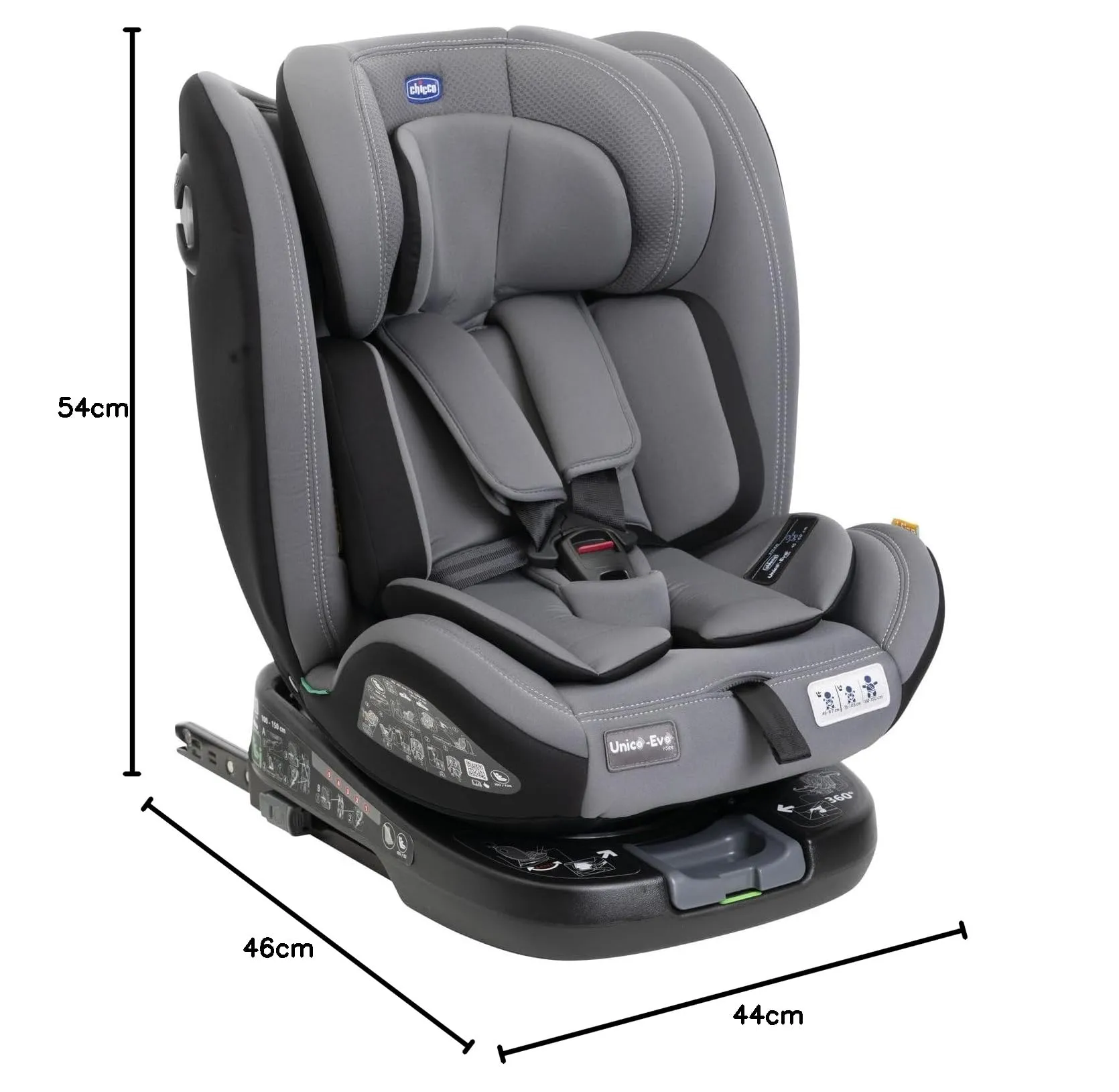 Chicco Unico Evo I-Size Seggiolino Auto 0-36 kg, ECE R129/03, Isofix Girevole a 360° e Reclinabile, Gruppo 0+/1/2/3 (0-12 anni) - immagine 9