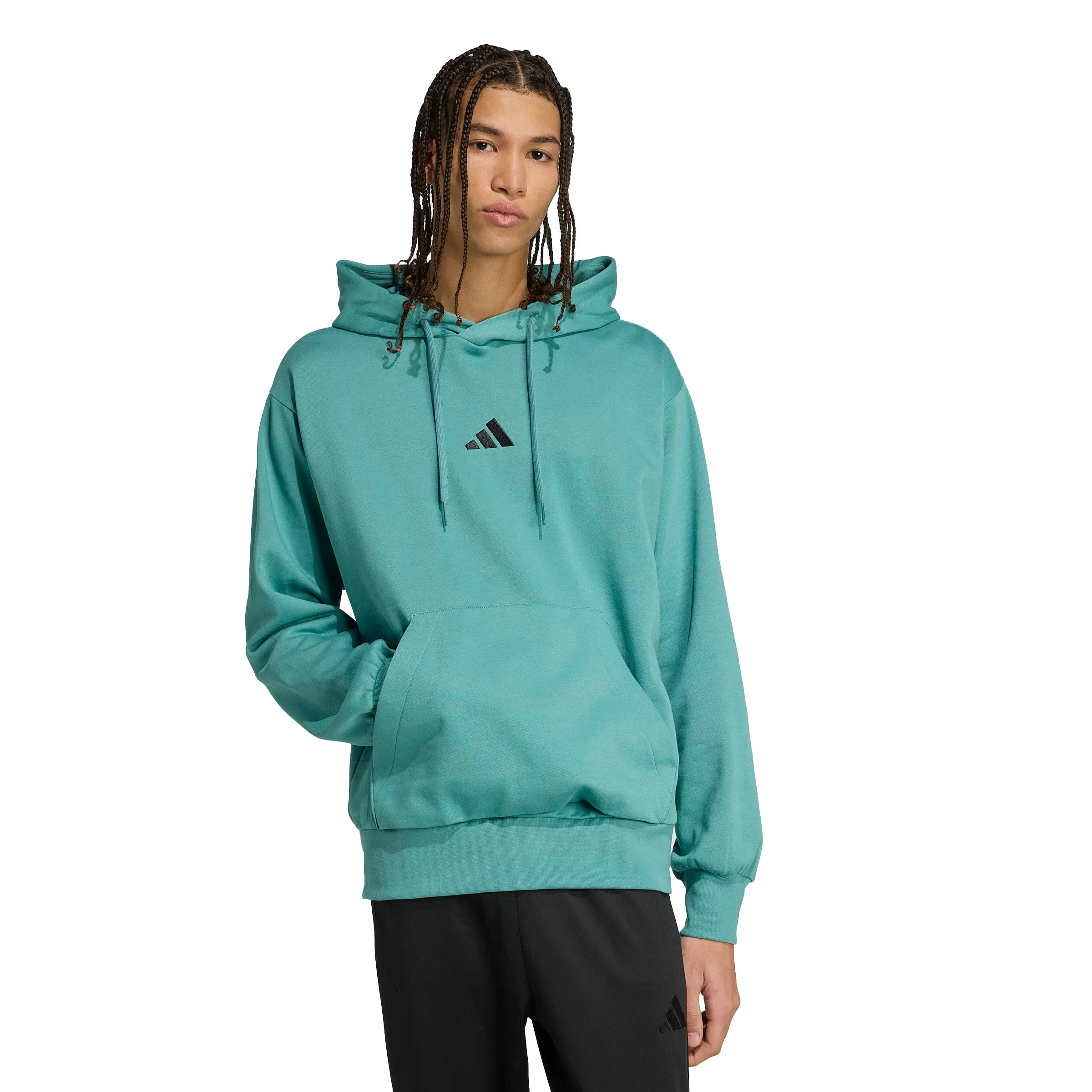 Adidas Essentials Feelcozy Fleece Hoodie - Preloved Teal, XS - immagine 2