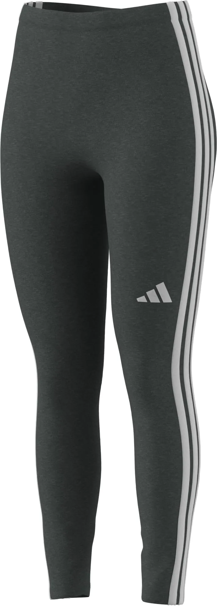 adidas Essentials 3-Stripes Cotton Leggings, Dark Grey Heather/White, XS - immagine 7