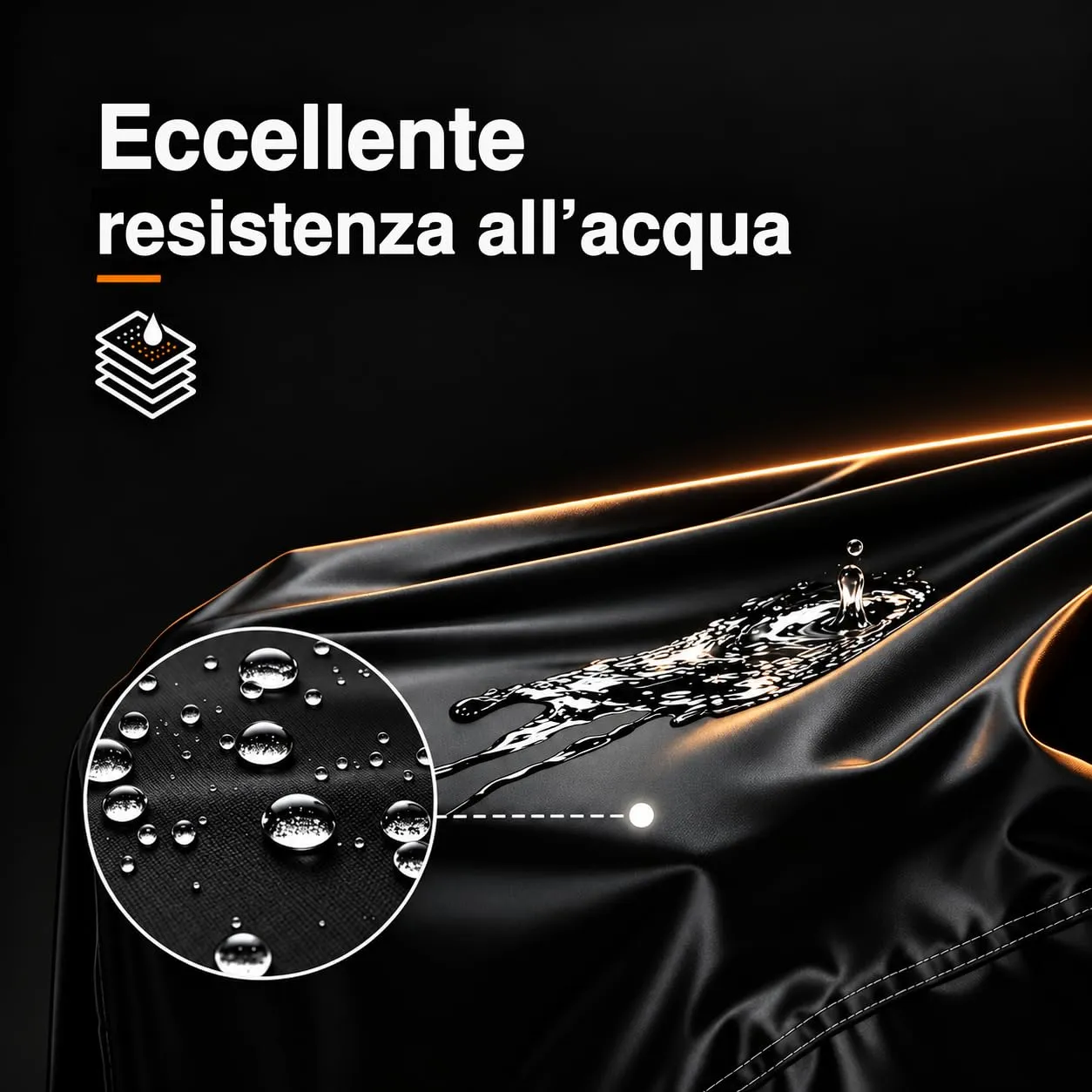 Maizjok Telo Moto Impermeabile 245x105x125 cm, Nero e Arancione - immagine 3