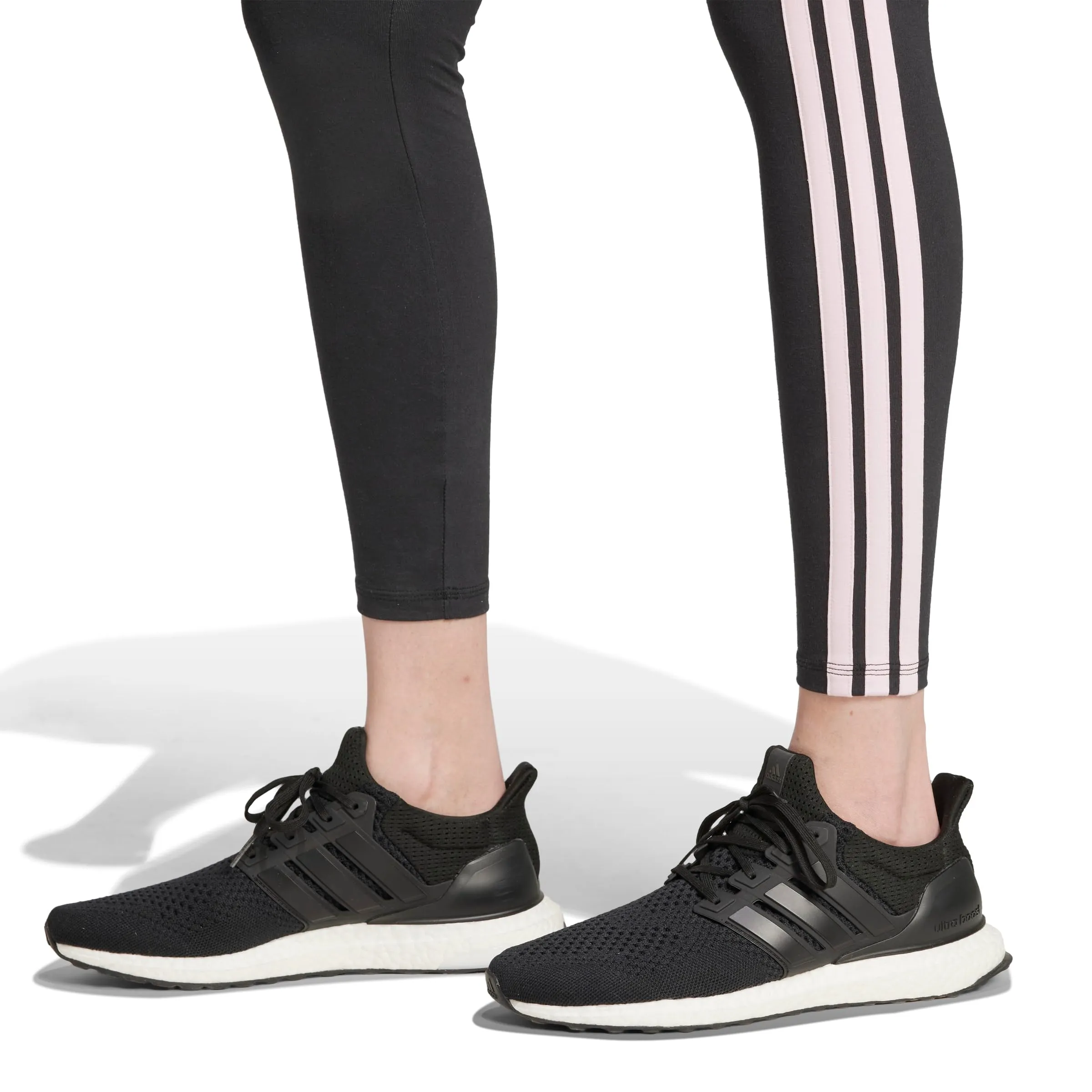 adidas Essentials 3-Stripes Cotton Leggings, Black/Clear Pink, XL - immagine 5