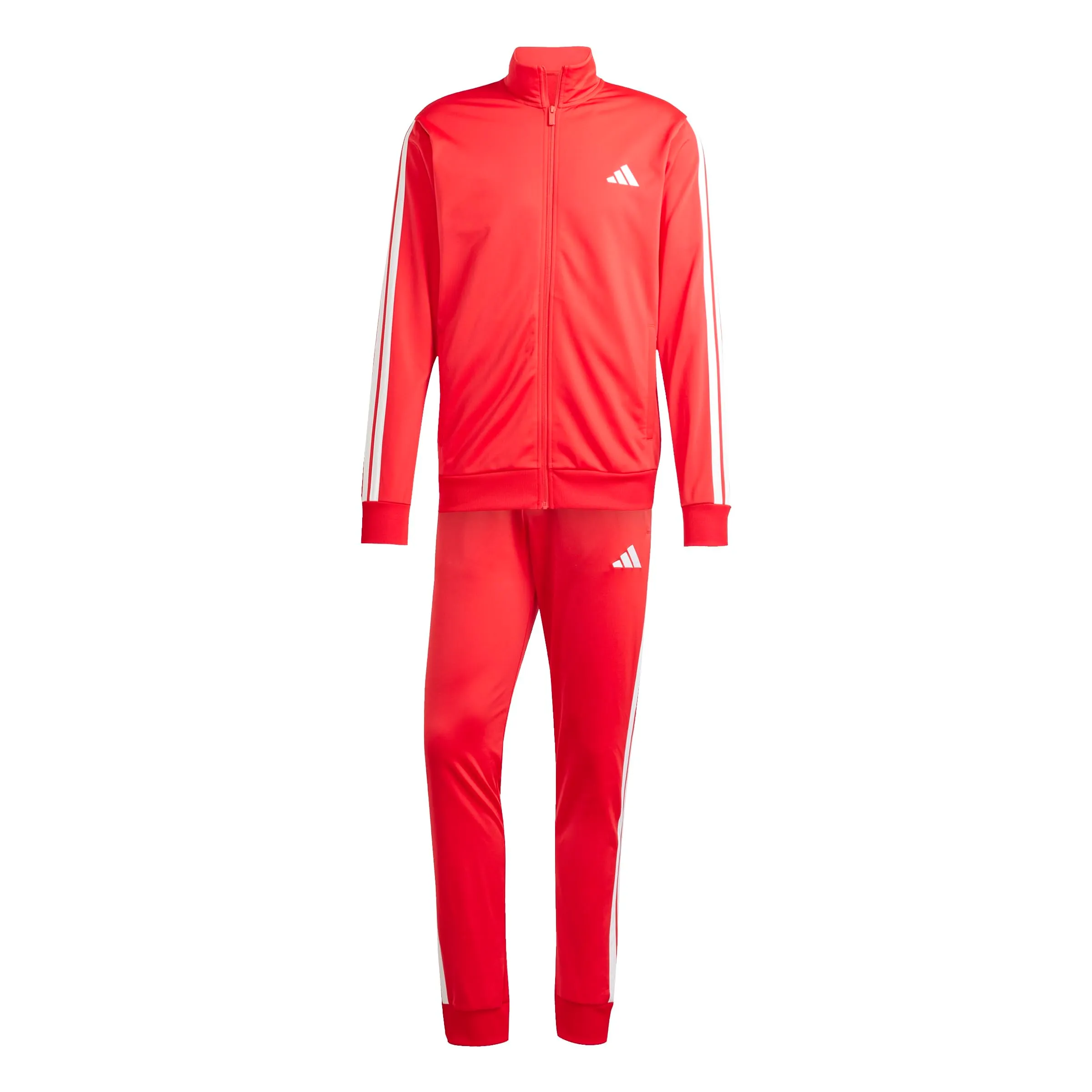 adidas Sportswear Basic 3 Stripes Tricot Tracksuit, Pure Ruby/White, L - immagine 1