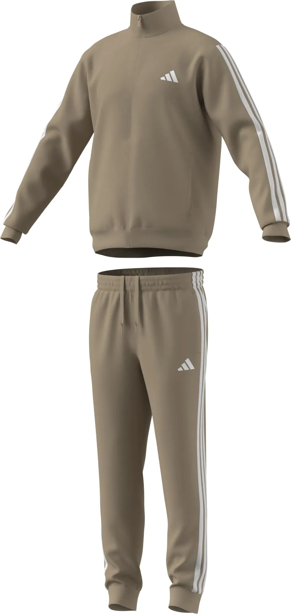 adidas Sportswear Basic 3 Stripes Tricot Tracksuit, Magic Beige/White, S - immagine 3