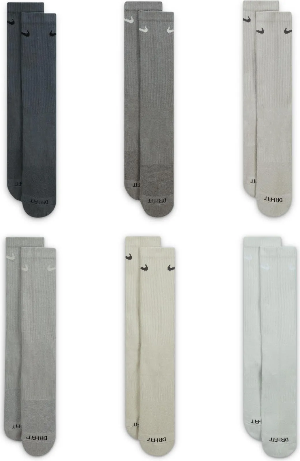 Nike Men's Everyday Plus Cushioned Crew Socks 6 Pairs, Multi-Color, SX6897-906, S - immagine 4