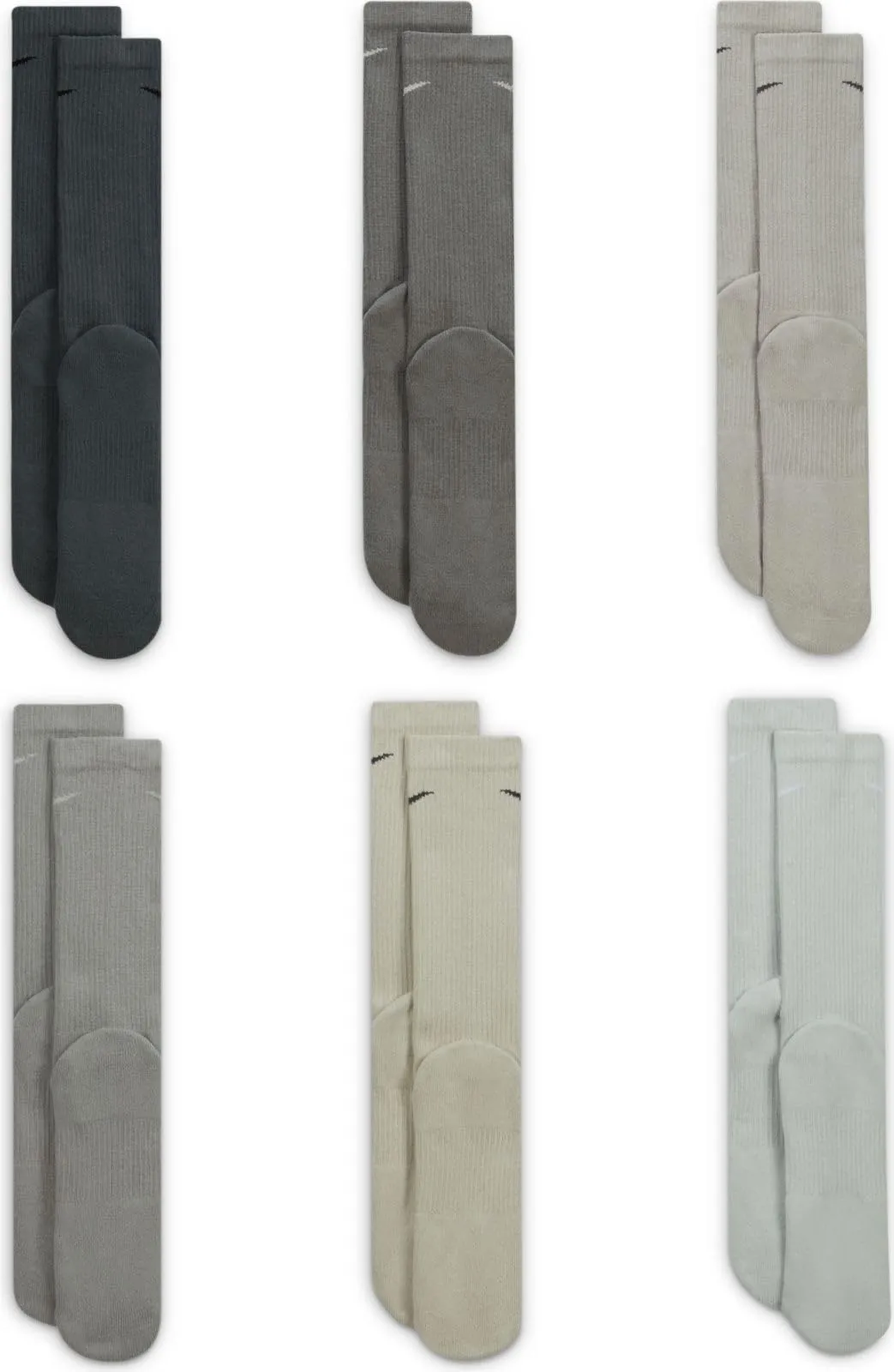 Nike Men's Everyday Plus Cushioned Crew Socks 6 Pairs, Multi-Color, SX6897-906, S - immagine 5