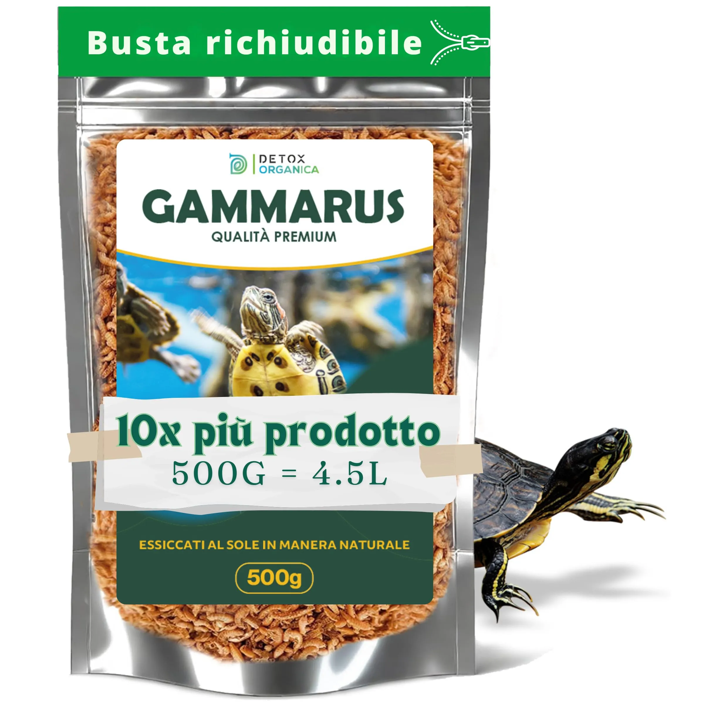 Detox Organica Gammarus per Tartarughe d'Acqua, 500g - immagine 1