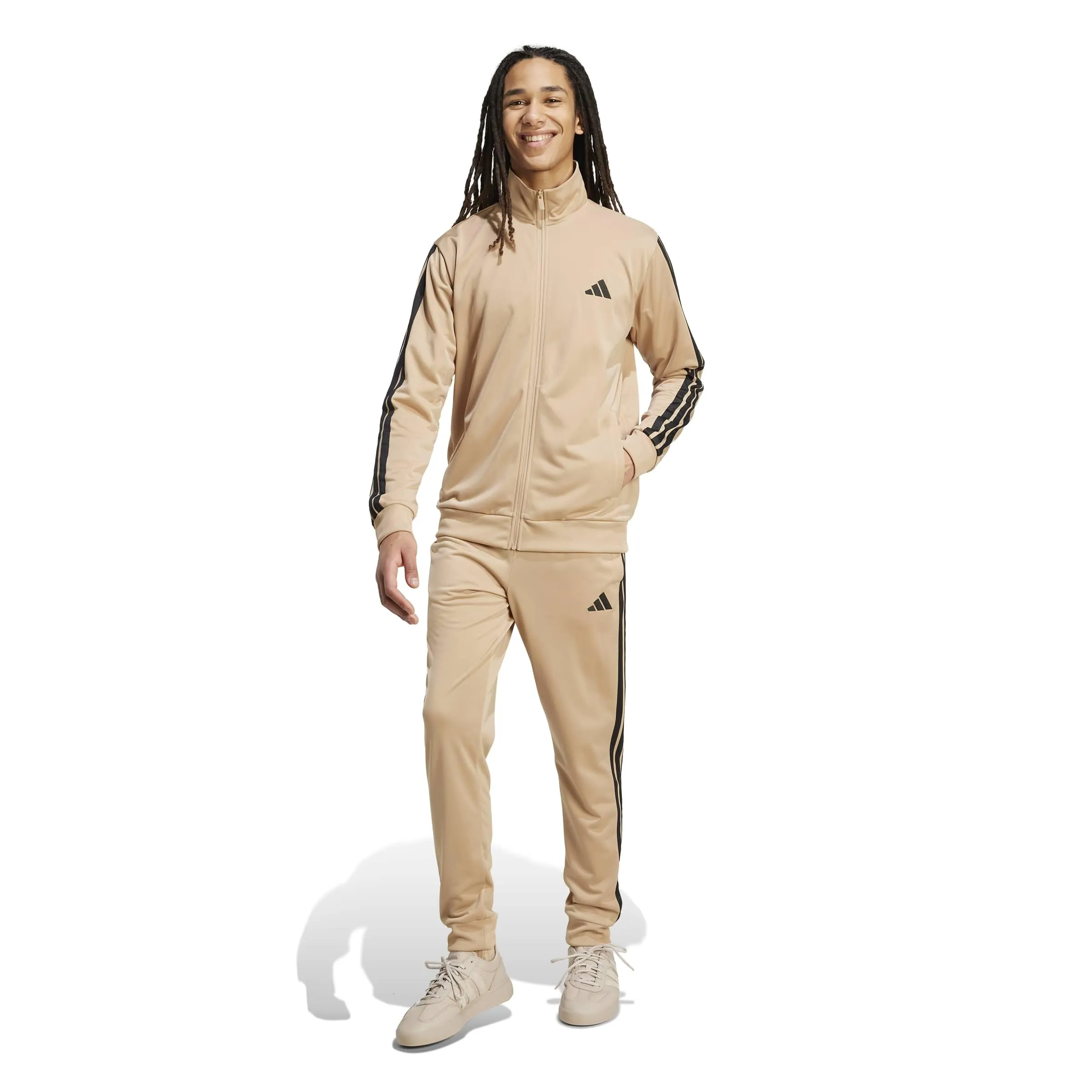 adidas Sportswear Basic 3 Stripes Tricot Tracksuit, Warm Sandstone, XS - immagine 3