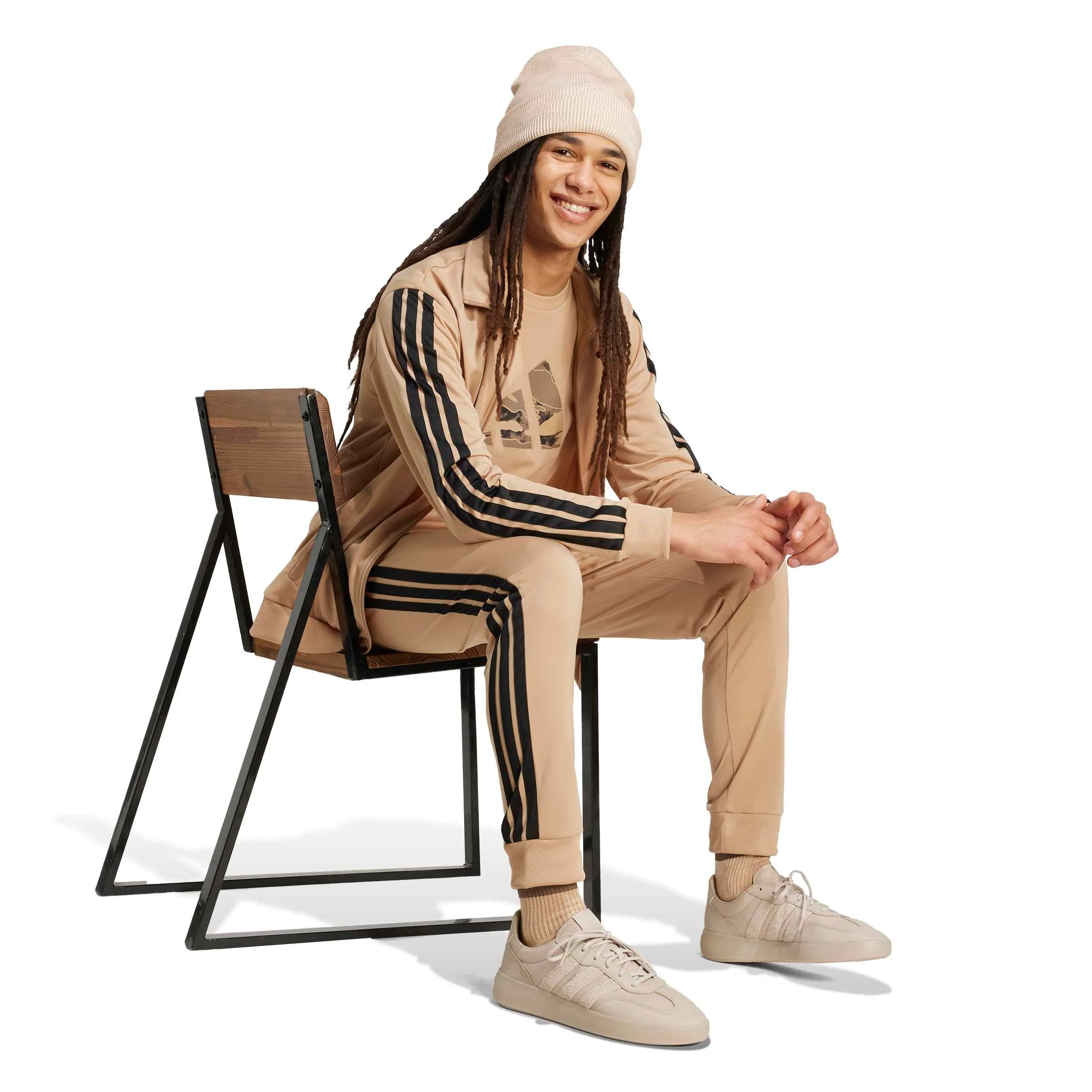 adidas Sportswear Basic 3 Stripes Tricot Tracksuit, Warm Sandstone, XS - immagine 5