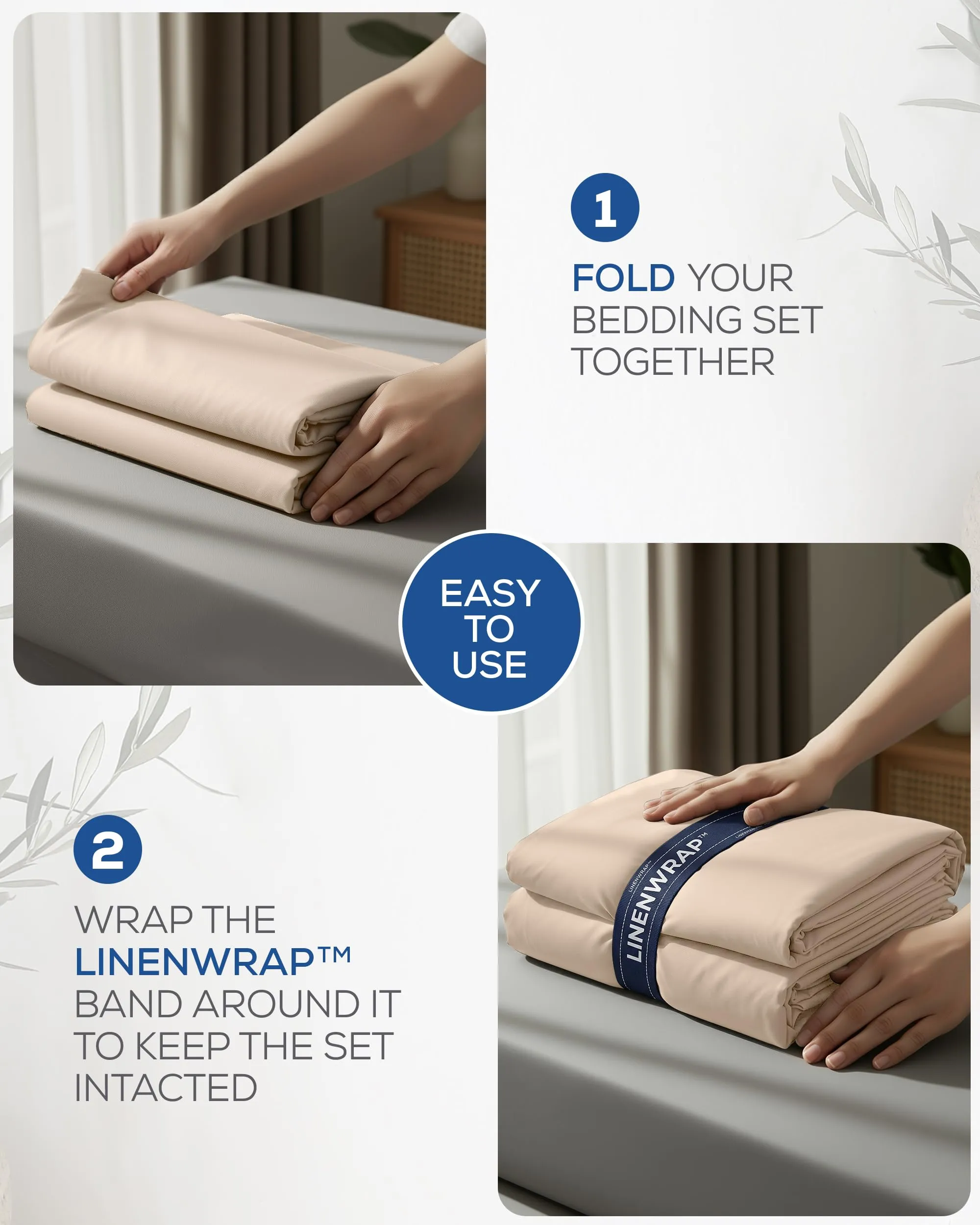 Utopia Bedding Set di lenzuola in microfibra spazzolata per letto king size, 4 pezzi, beige - immagine 5