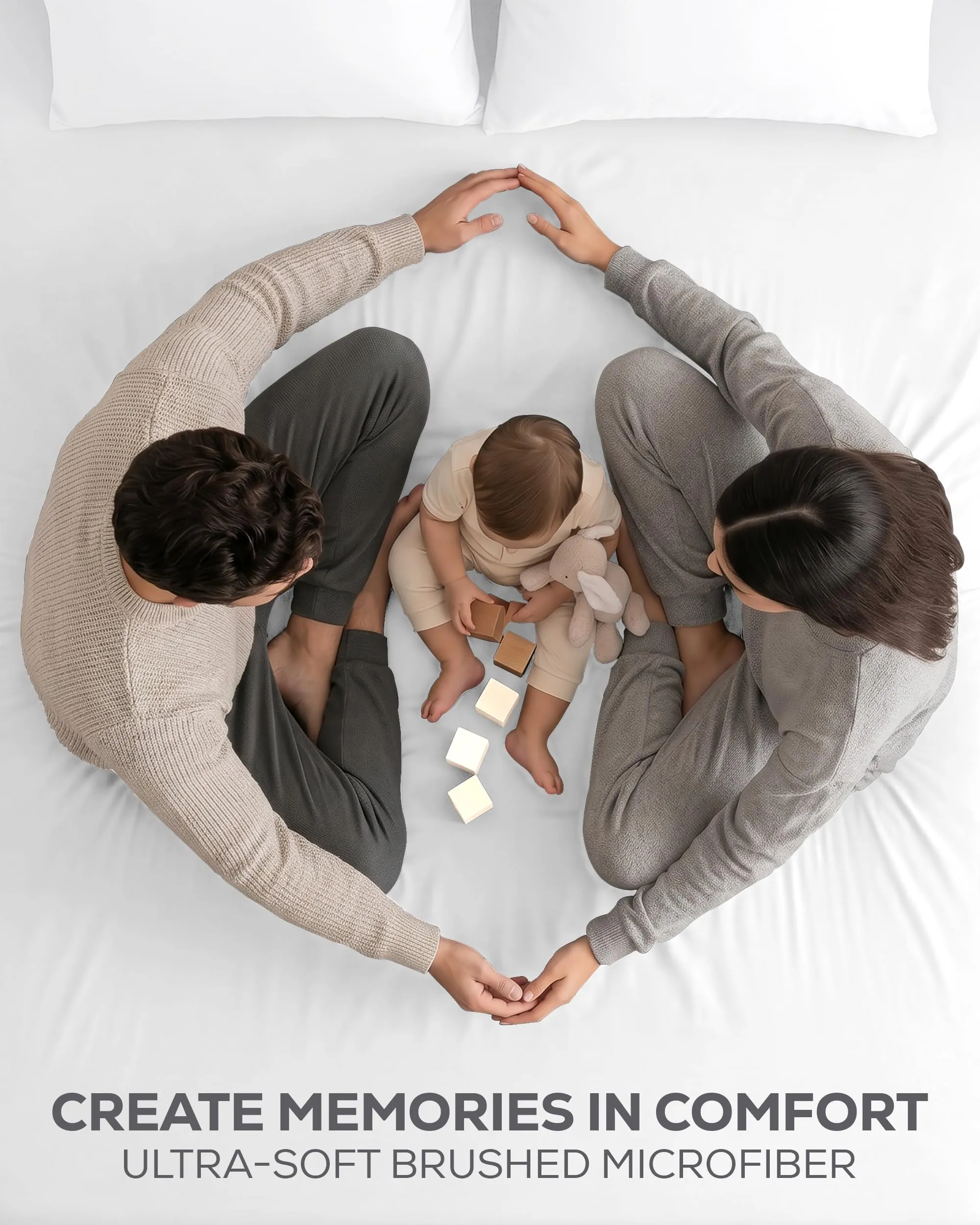 Utopia Bedding Set di Lenzuola in Microfibra Spazzolata, Queen Size, 4 Pezzi (Bianco) - immagine 4