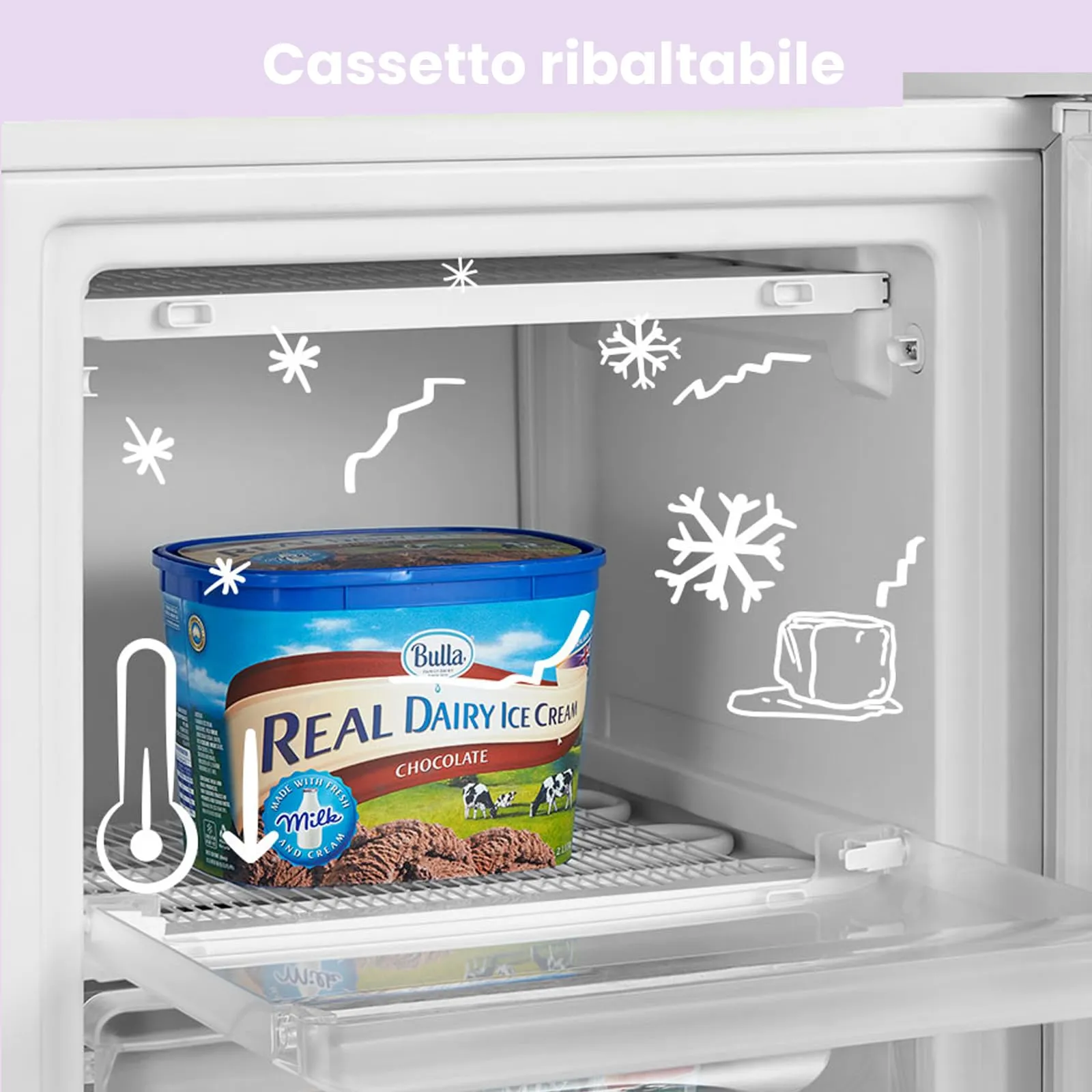 COMFEE' Congelatore a Cassetti 60L RCU60WH2(E), Bianco - immagine 4