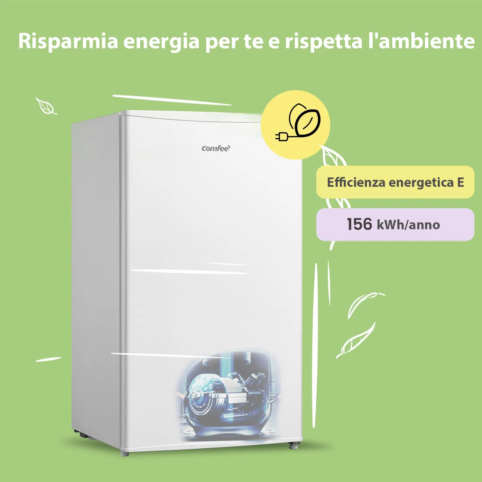 COMFEE' Congelatore a Cassetti 60L RCU60WH2(E), Bianco - immagine 6