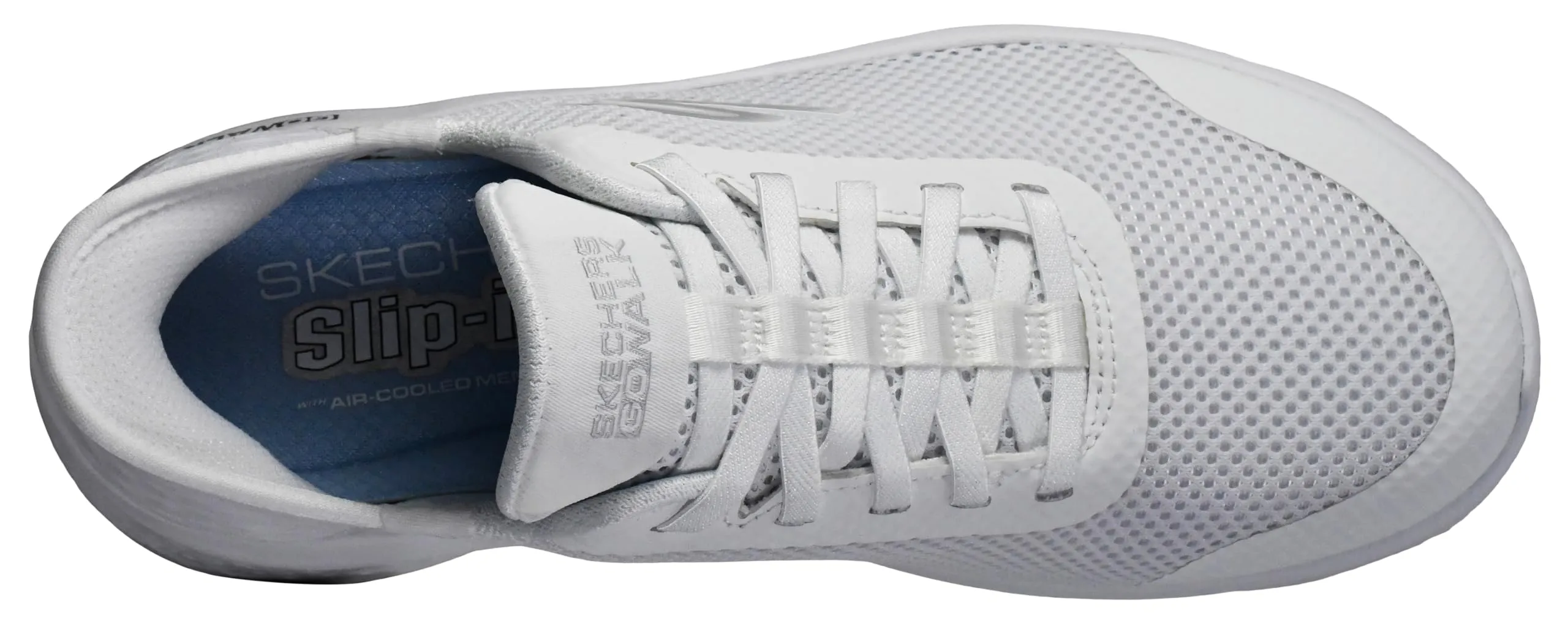 Skechers Women's Low-Top Sneakers, Bianco, 7.5 Wide, Slip-ins, Air-Cooled Memory Foam, Ultra Go - immagine 2