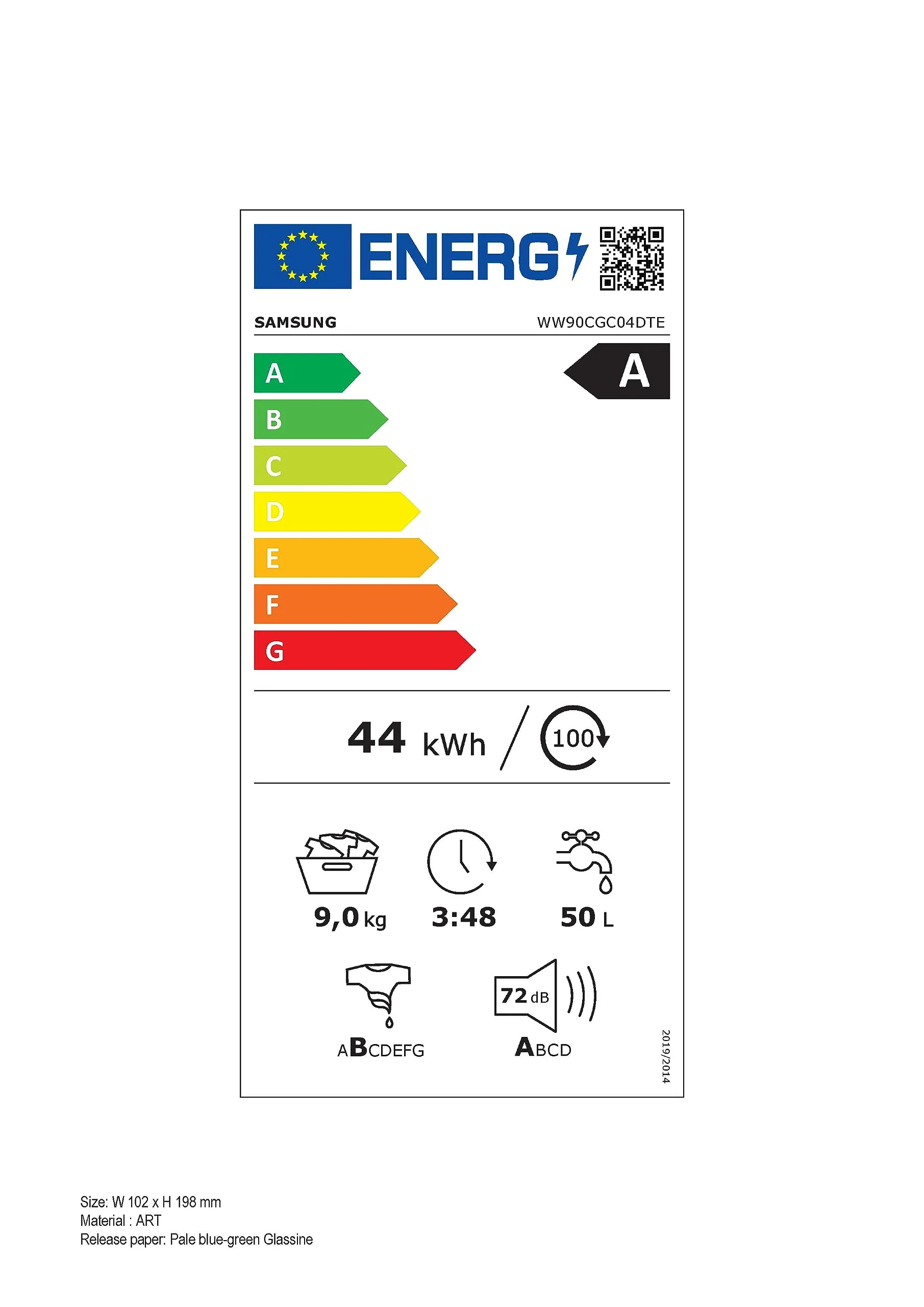 Samsung Crystal Clean WW90CGC04DTEET Lavatrice Libera Installazione, 9 kg, Wifi, Ecobubble, Vapore, Carica Frontale - immagine 9