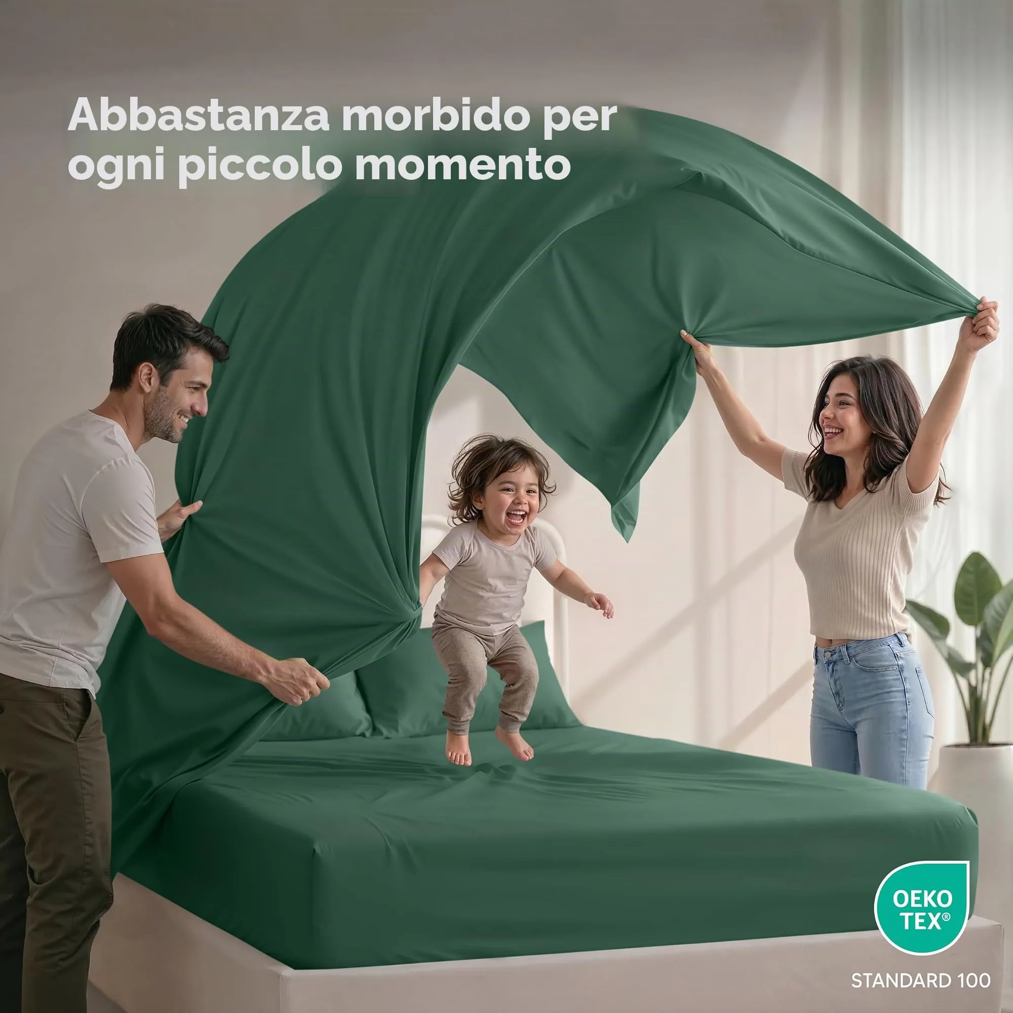 Utopia Bedding Set di lenzuola in microfibra spazzolata, 4 pezzi, Full, Smeraldo - immagine 5