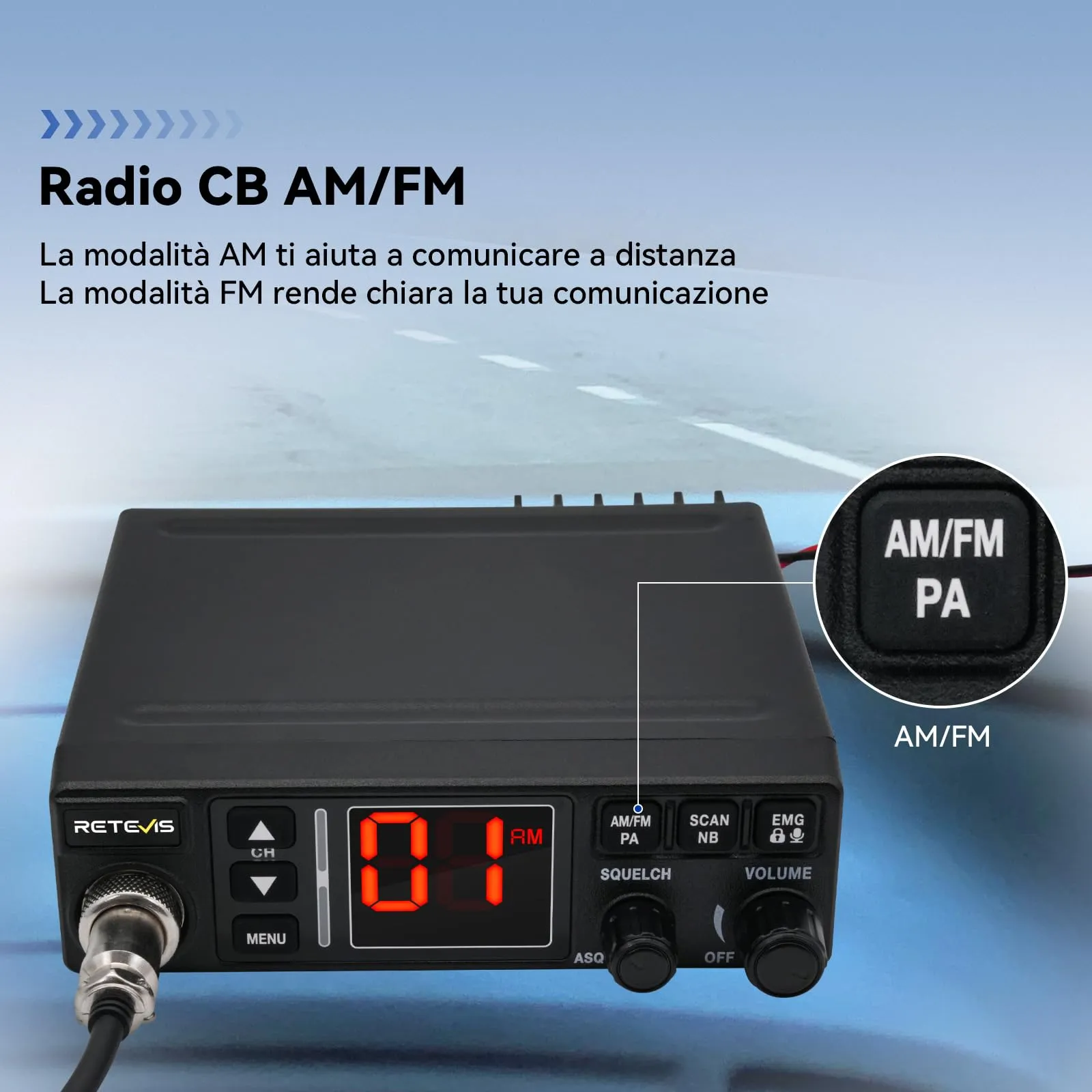 Retevis MB63A CB Radio, 40 Channel AM FM Kit for Trucks - immagine 5